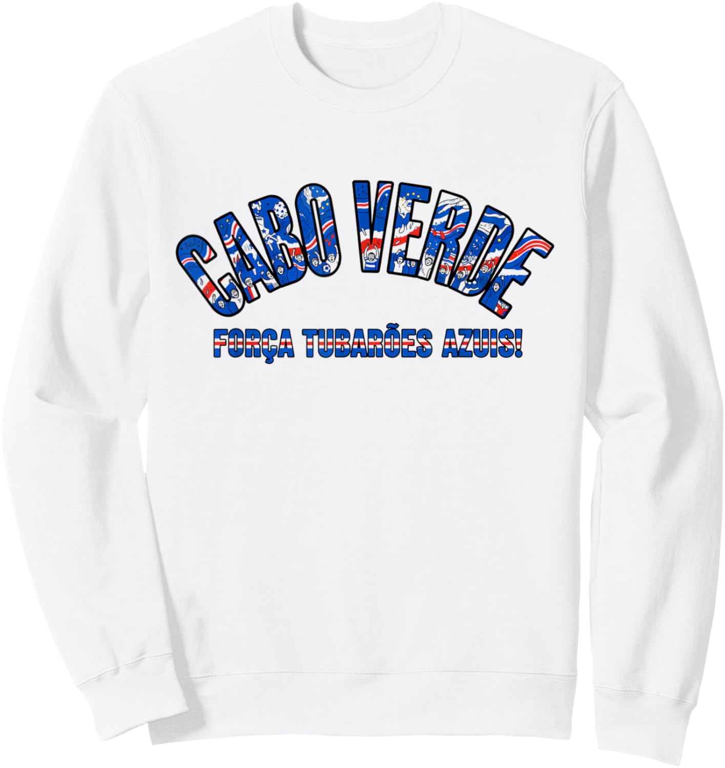 Maillot de Supporter de Football 2026 Cabo Verde Forca Tubaroes Azuis Sweatshirt - Sweatshirt | White