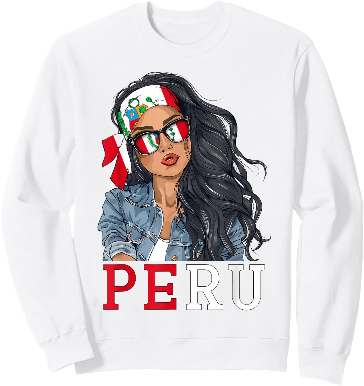 Peruvian Woman Products Flag Uniform Heritage Peru Sweatshirt - Sweatshirt | White