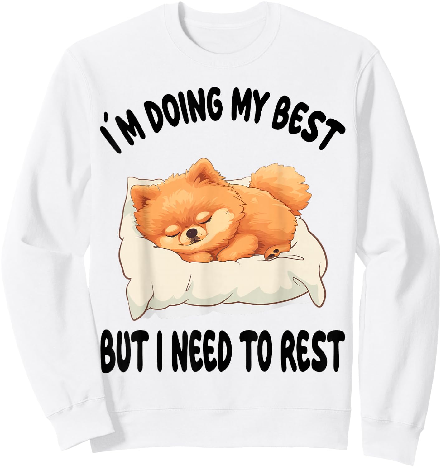 Pomeranian Official Sleepshirt Pajamas Nightgown Sweatshirt - Sweatshirt | White