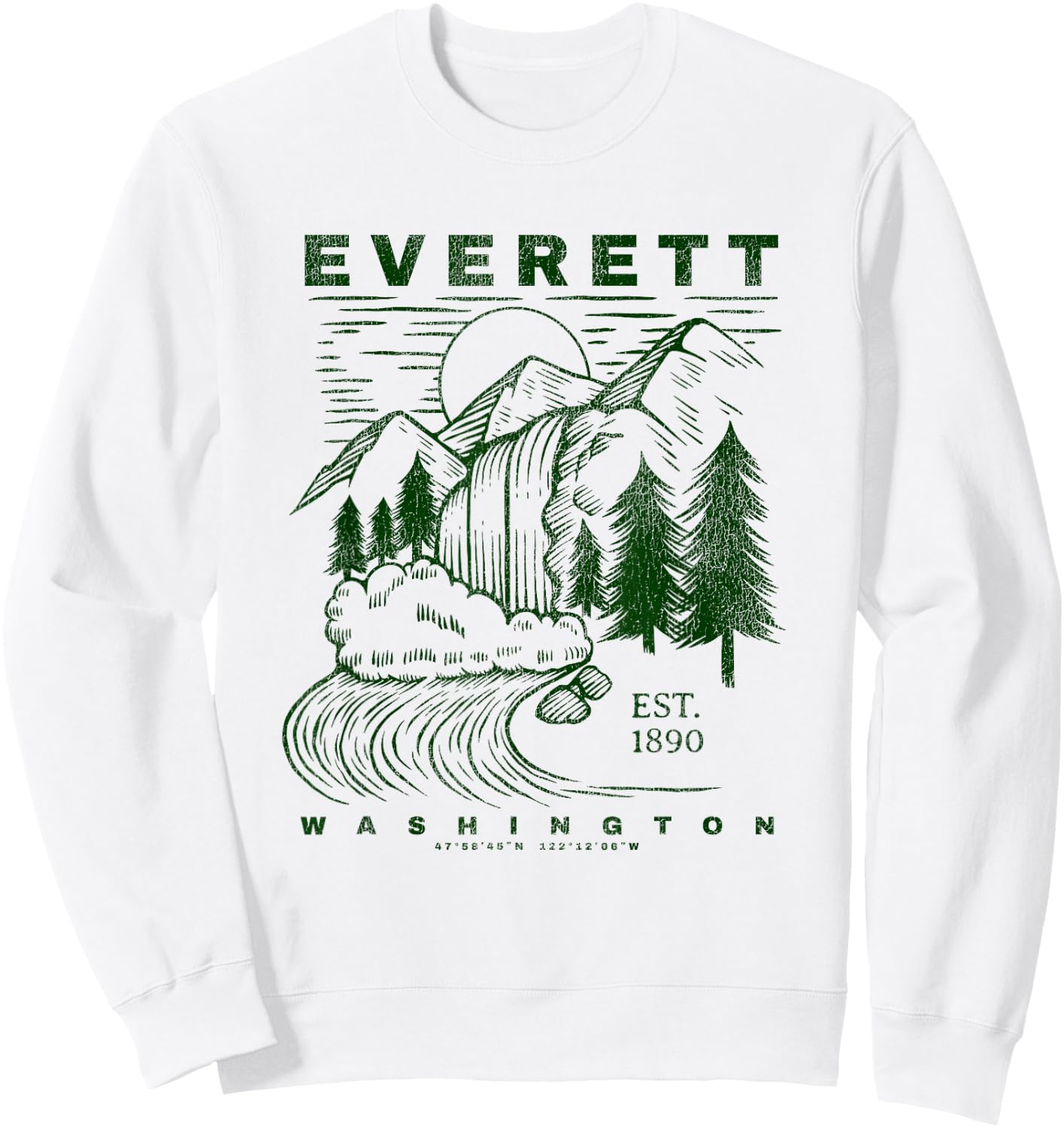 Everett Washington Neat Travel Souvenir Rustic Everett Sweatshirt - Sweatshirt | White