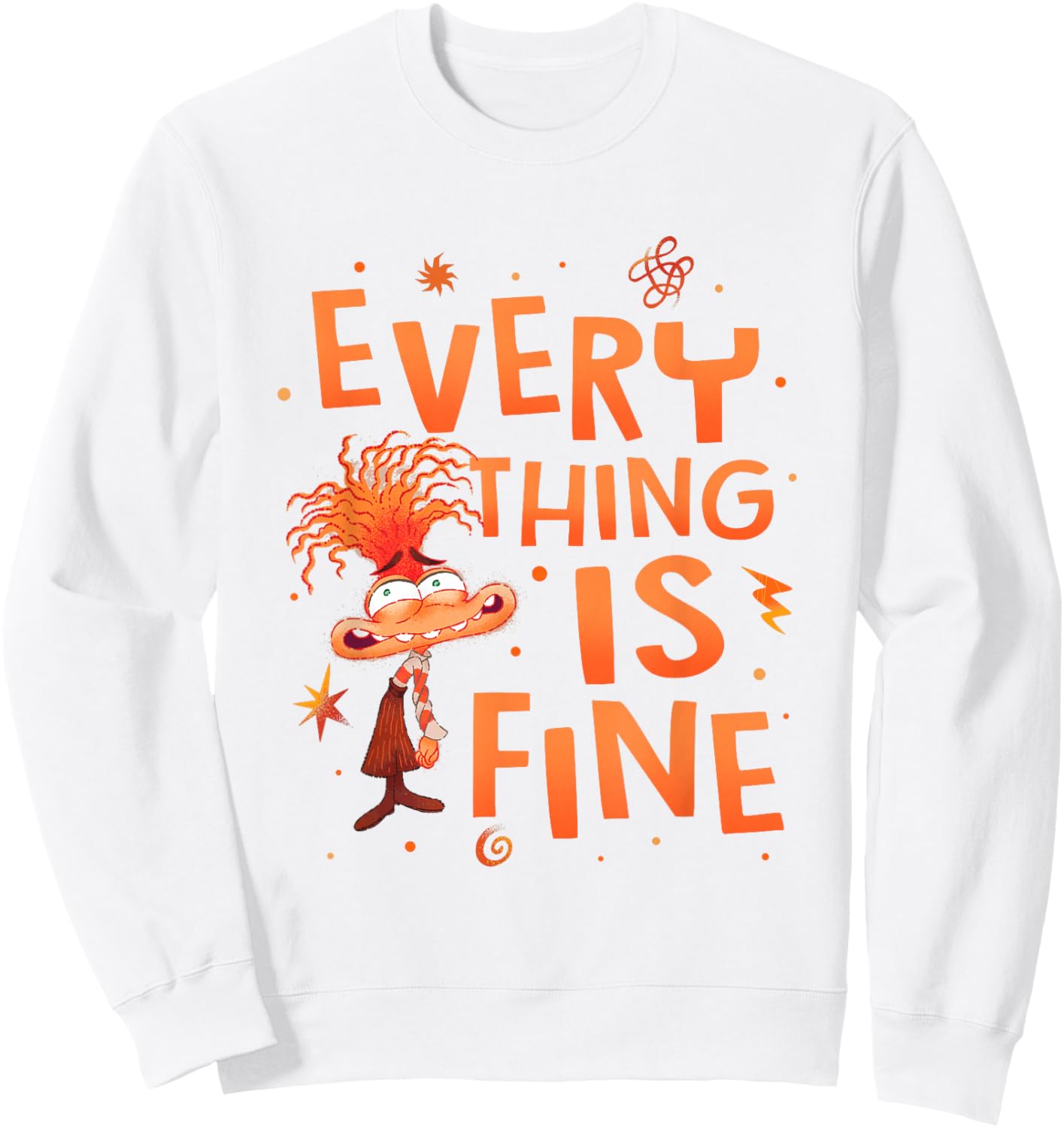 Disney Pixar Inside Out 2 Everything Is Fine Anxiety Logo Sweatshirt - Sweatshirt | White