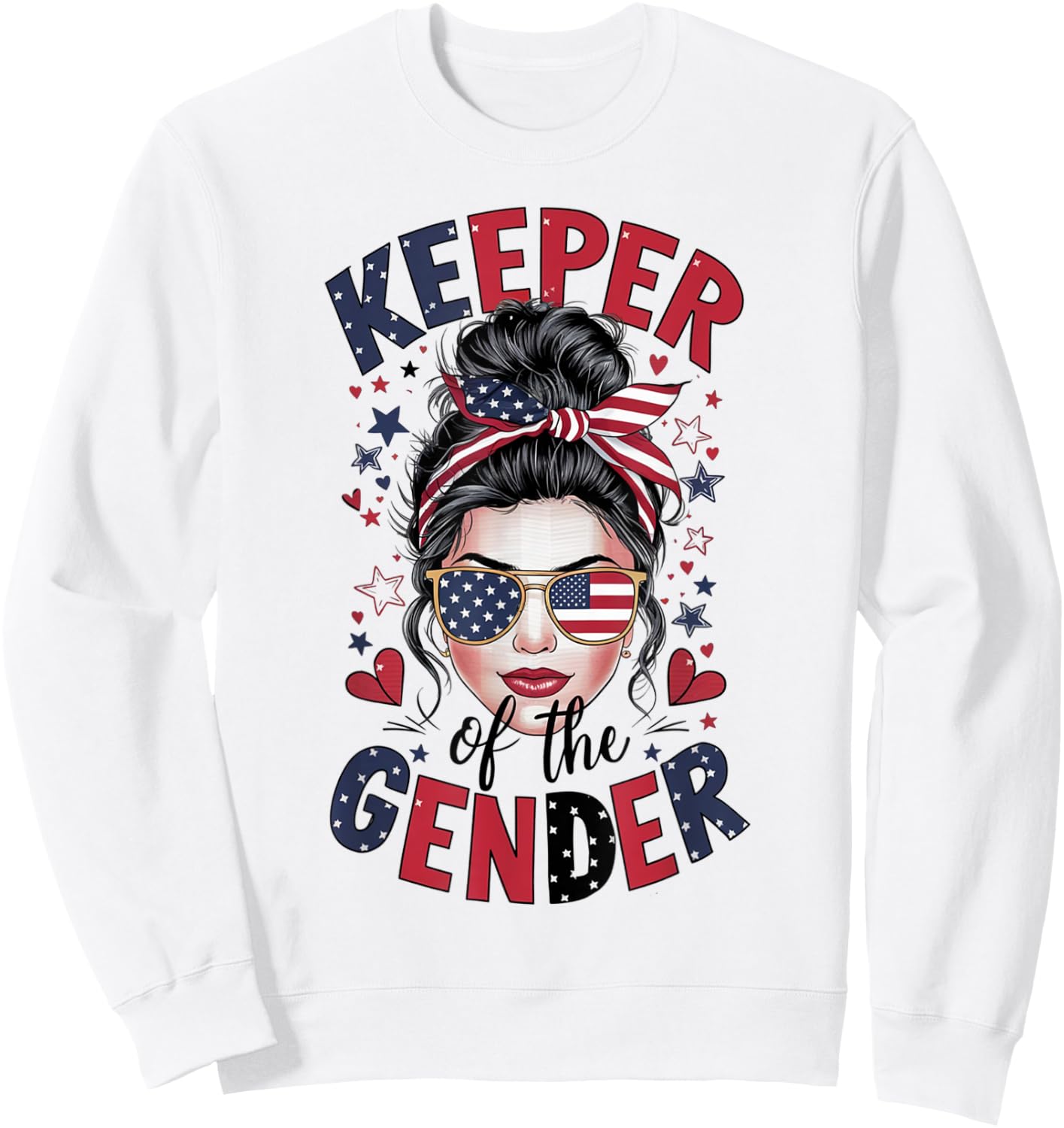 Keeper of the Gender Moms Fourth 4th of july Gender Reveal Men Sweatshirt - Sweatshirt | White