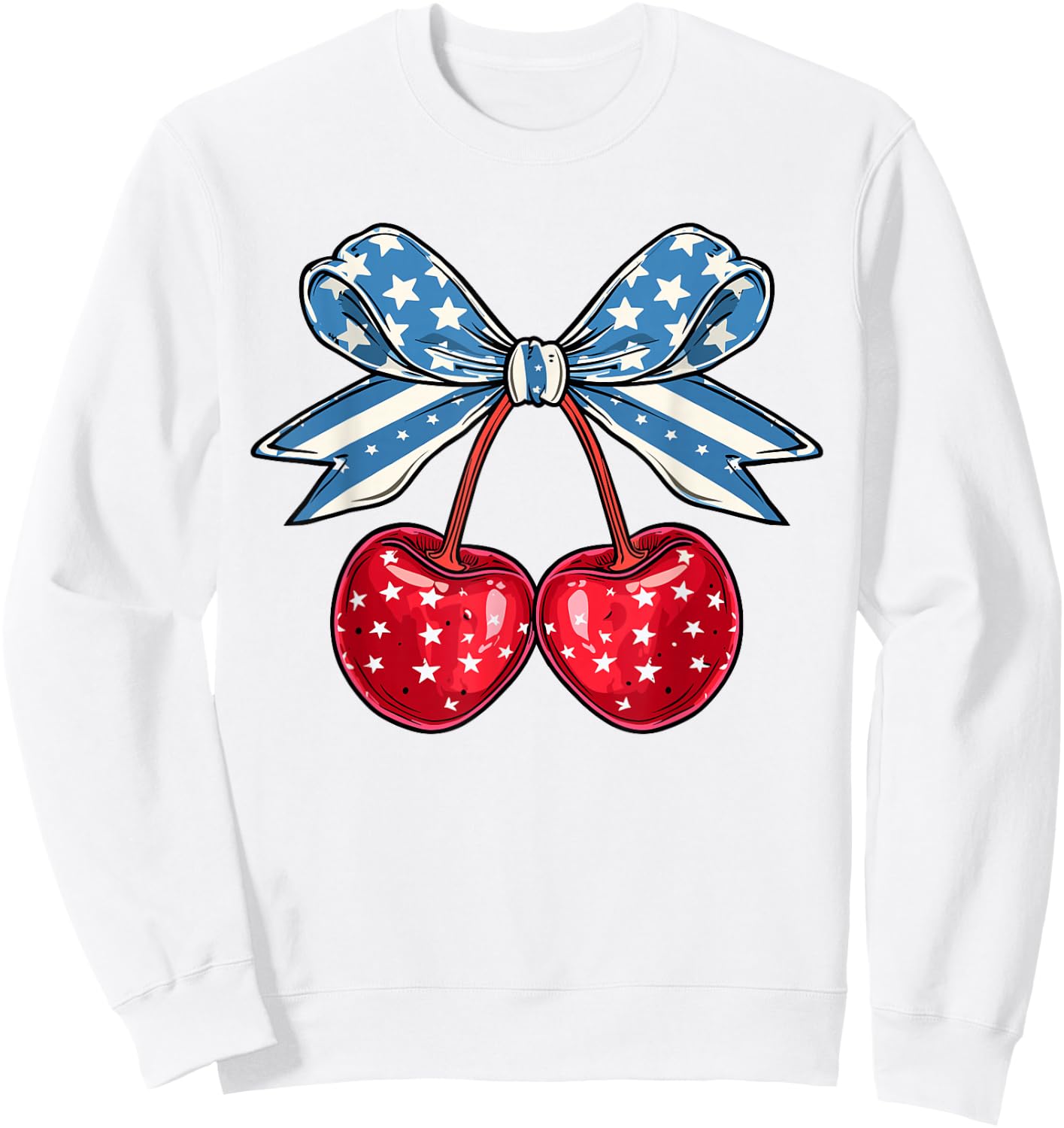 Funny Cherry Coquette 4th Of July Fourth July American Women Kids Men Sweatshirt - Sweatshirt | White
