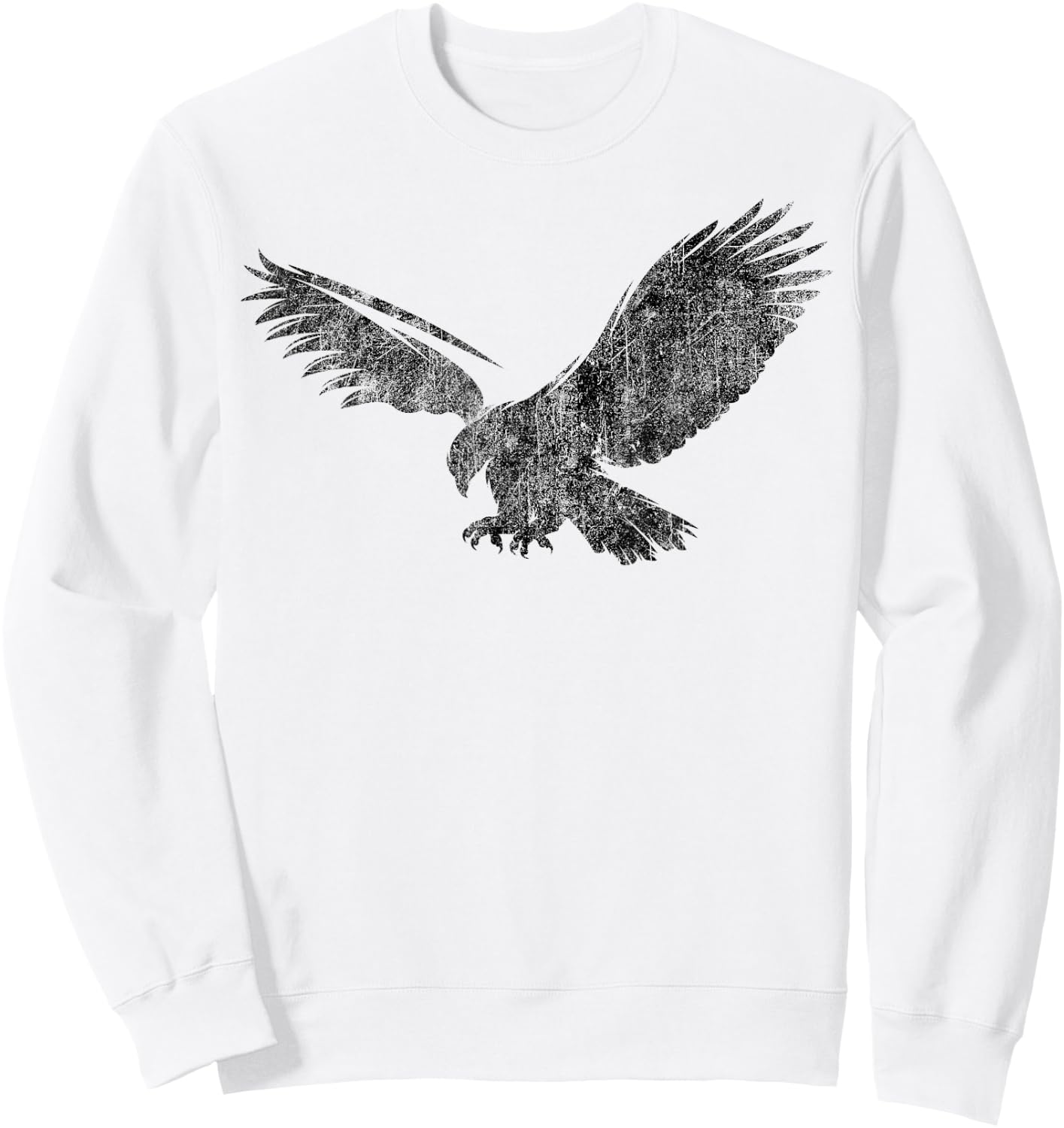 Beautiful Eagle American Bird Silhouette Flying Vintage Cool Sweatshirt - Sweatshirt | White
