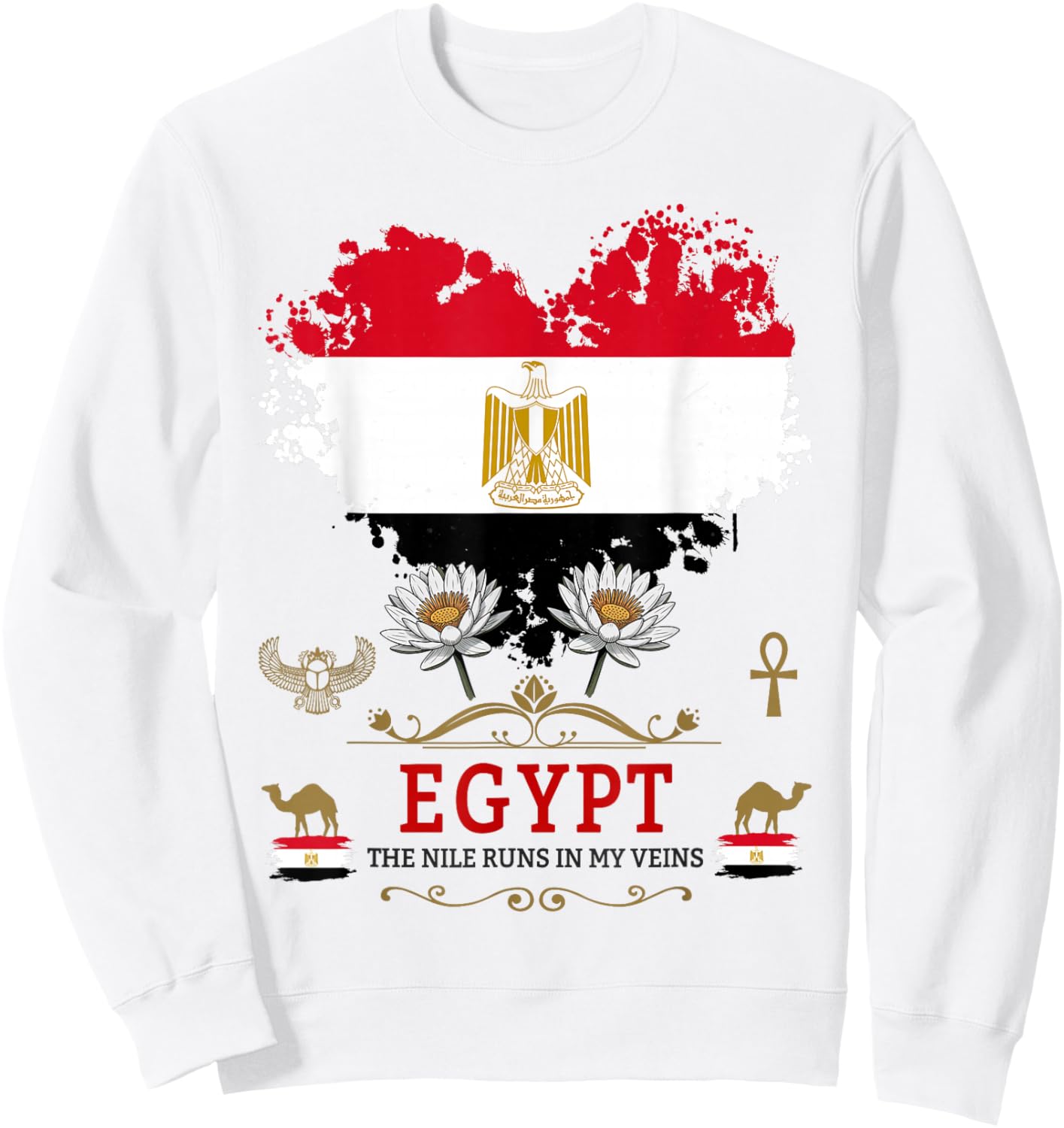 Egyptian Flag Outfit Idea For Kids Egyptian Heritage Themed Sweatshirt - Sweatshirt | White