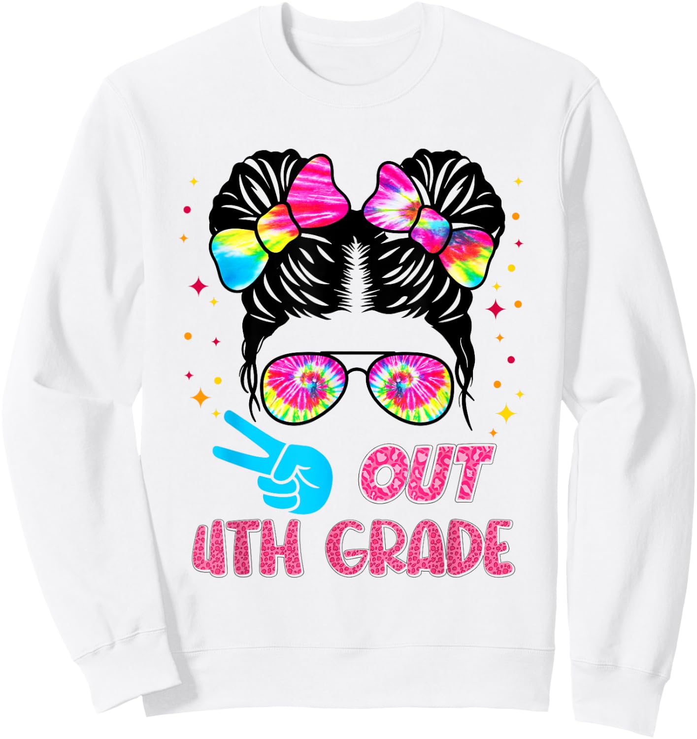 4th Grade Graduation Shirt Messy Bun 4th Grade End of School Sweatshirt - Sweatshirt | White