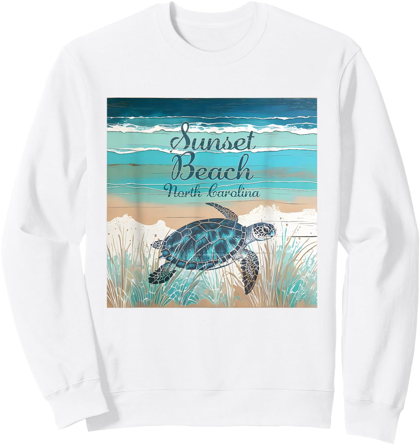 Sunset Beach North Carolina Sea Turtle Beach Decor Men Women Girls Kids Sweatshirt - Sweatshirt | White