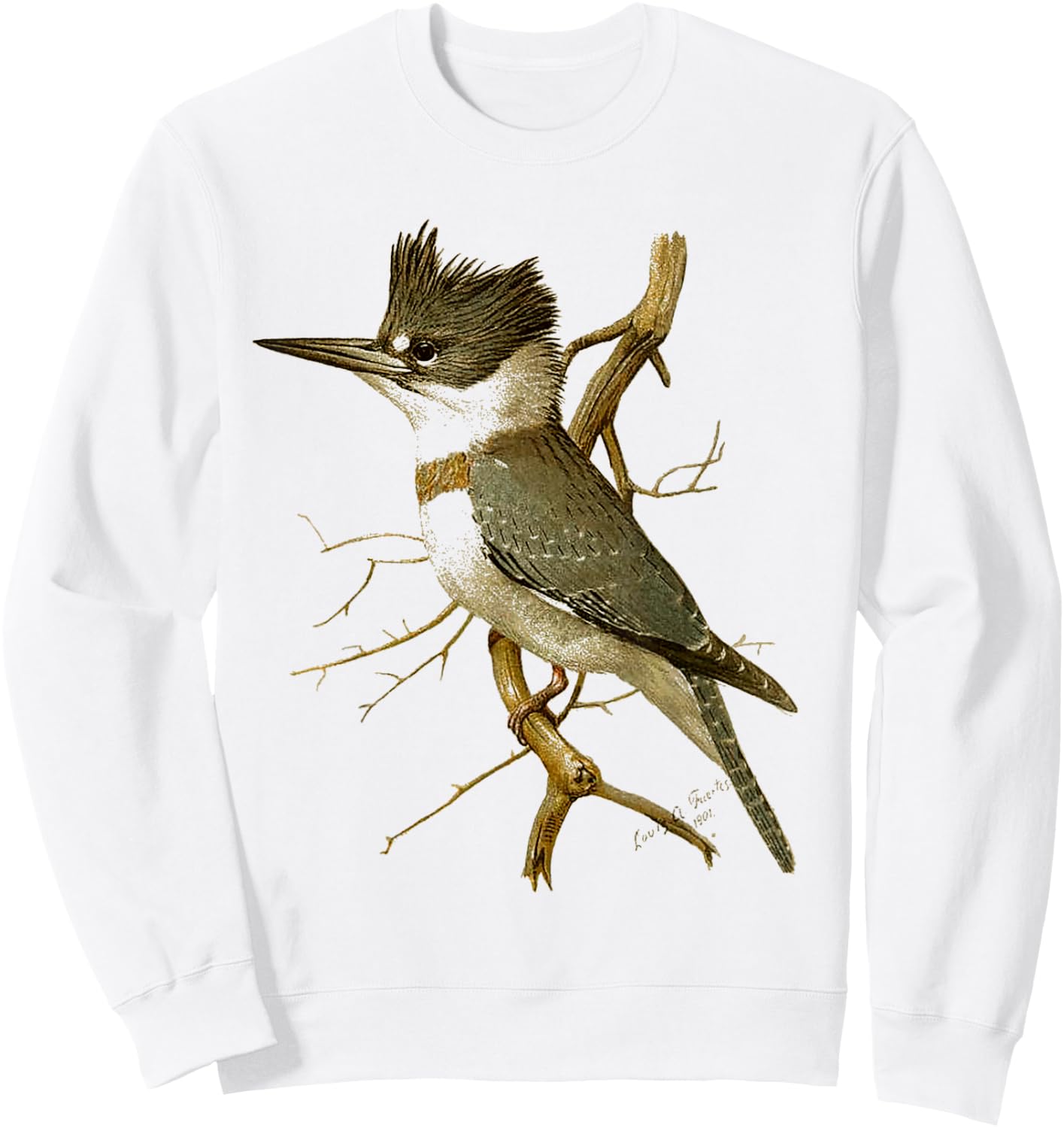 Kingfisher Birding for Birders Bird Lovers Kingfisher Bird - Kids, , Nature Lovers, Vacation Wear - White - Small - Short Sleeve Sweatshirt - Sweatshirt | White