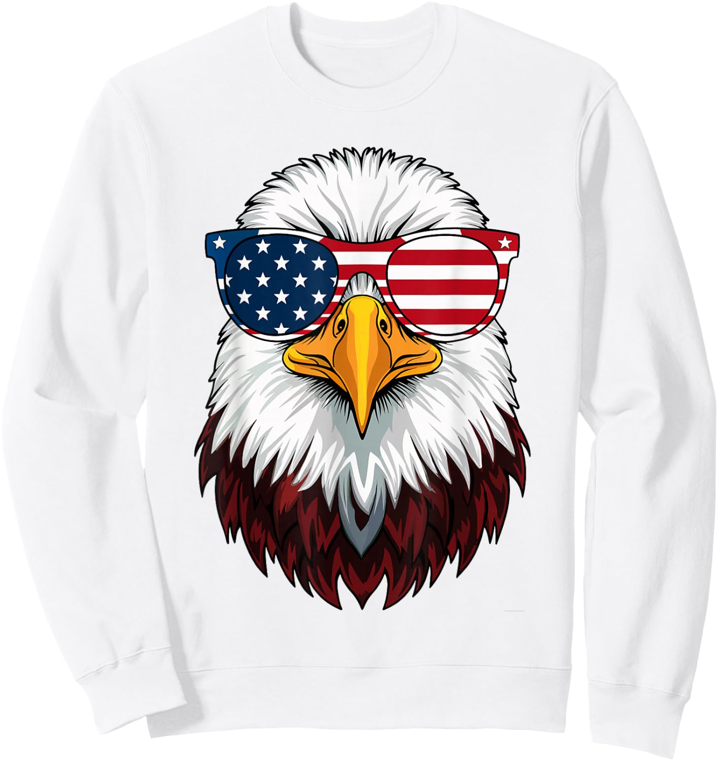 American Flag Patriotic Eagle Shirt Men Boys 4th of July Sweatshirt - Sweatshirt | White