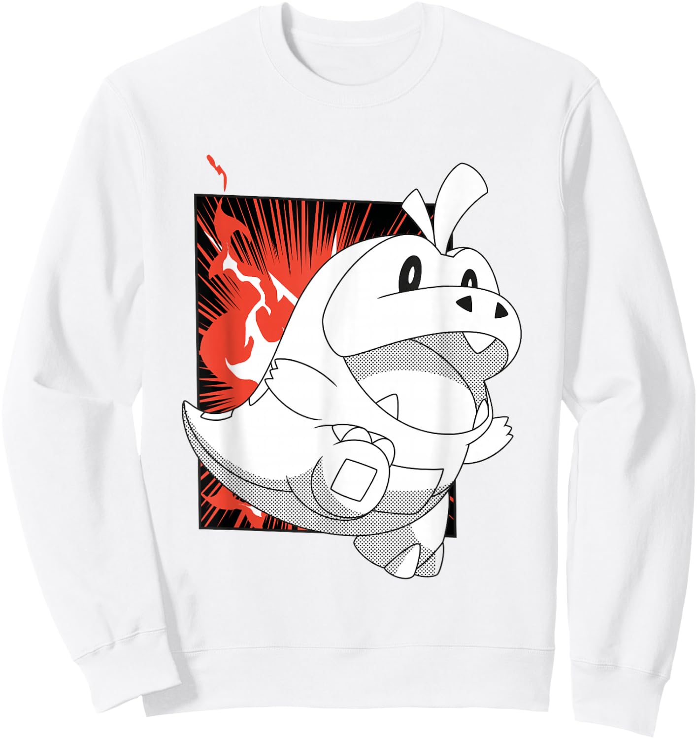 Pokémon Fuecoco Full Of Joy Fiery Shot Vintage Sweatshirt - Sweatshirt | White