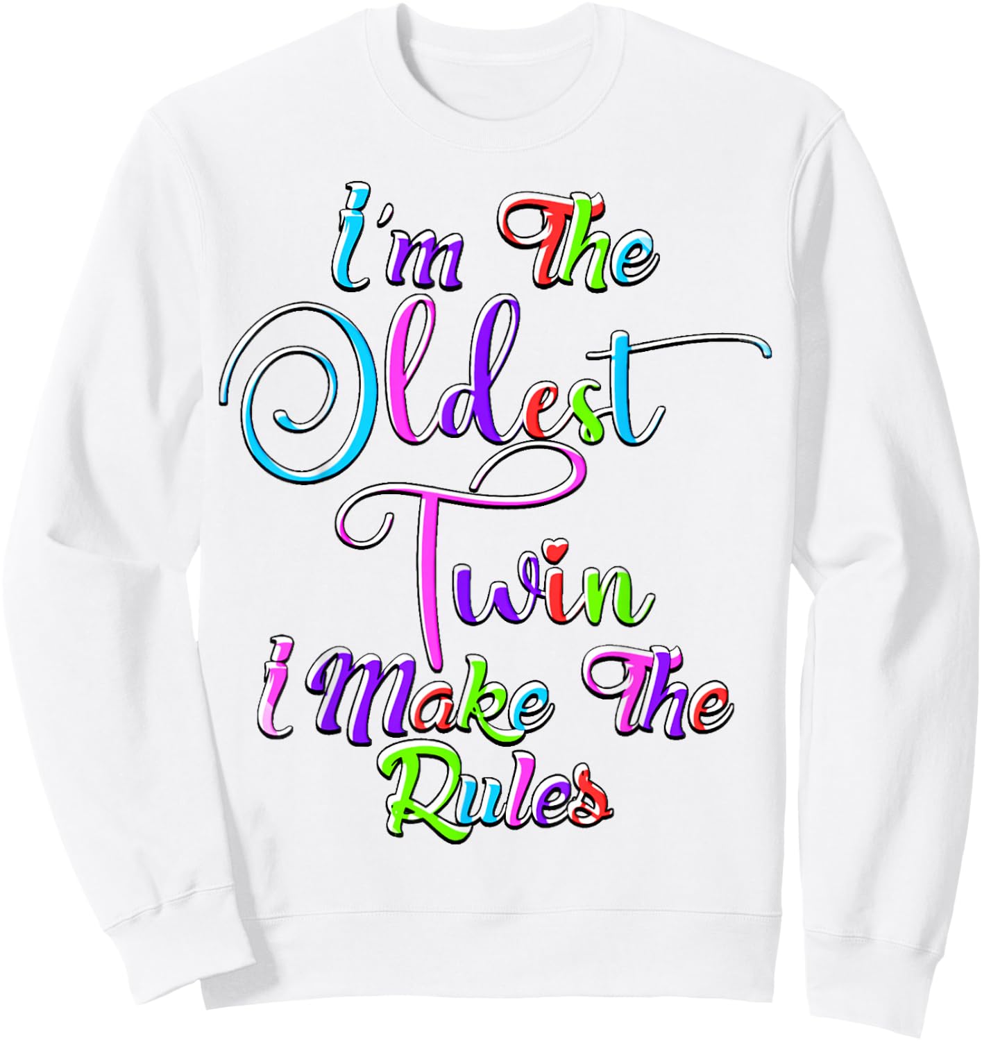 Oldest Twin Shirt Birthday Sibling Funny Twins Matching Sweatshirt - Sweatshirt | White