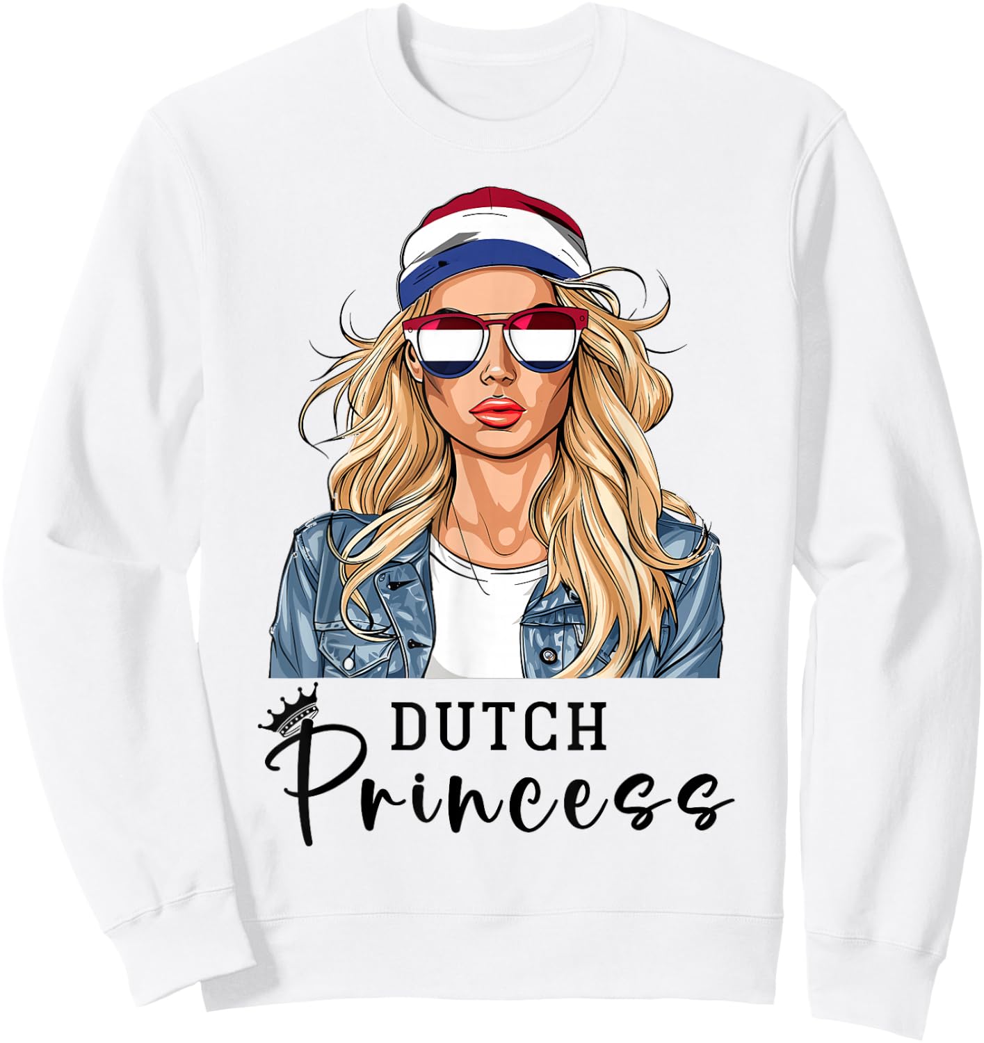 Dutch Flag Souvenirs Woman Princess Products Netherlands Sweatshirt - Sweatshirt | White