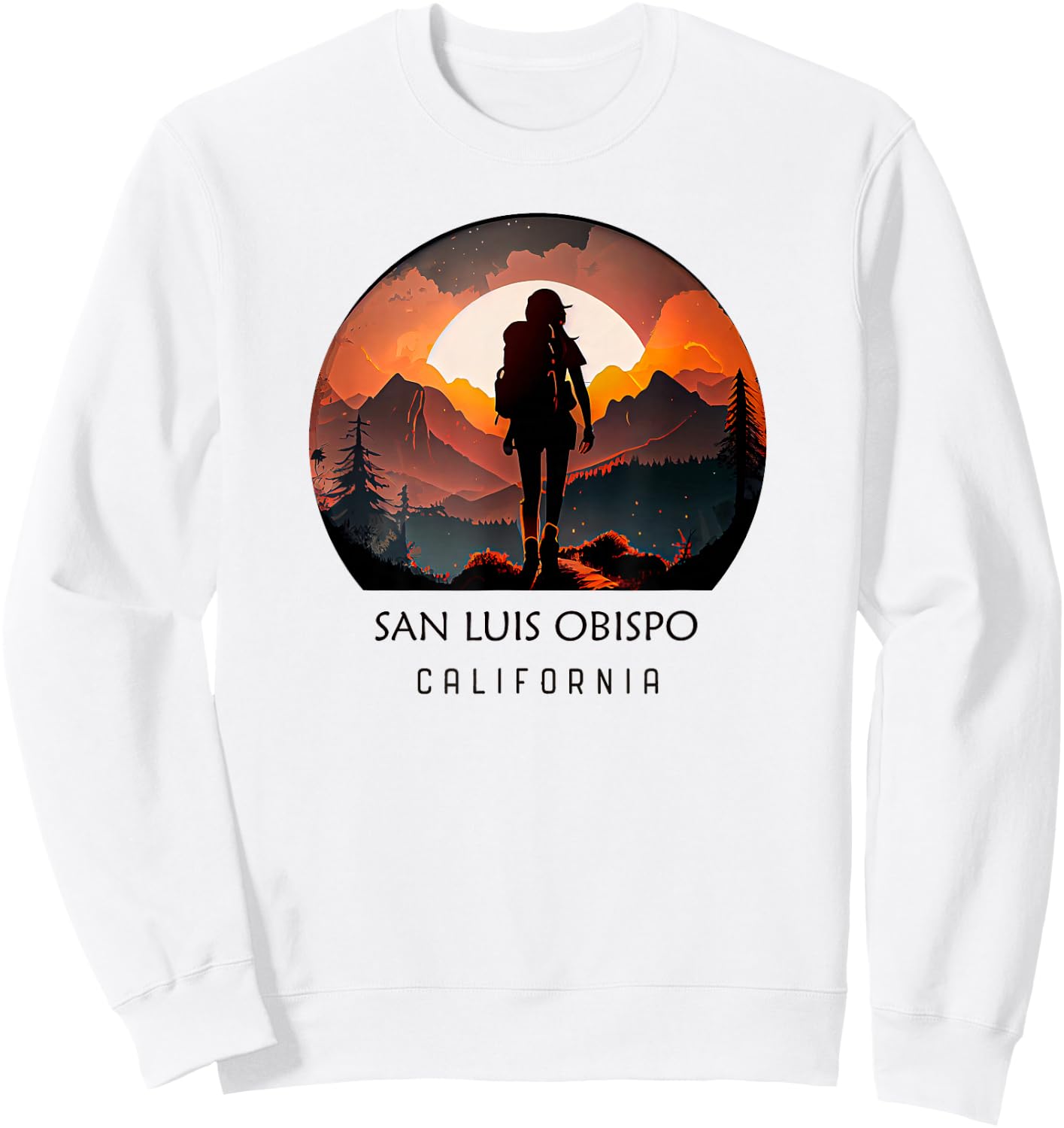 San Luis Obispo Hiking Outdoors Souvenir Sweatshirt - Sweatshirt | White