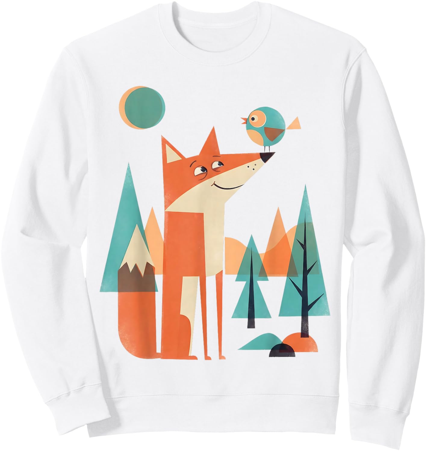 Vintage Retro Mid-Century Modern Look Fox 50s 60s Style Sweatshirt - Sweatshirt | White