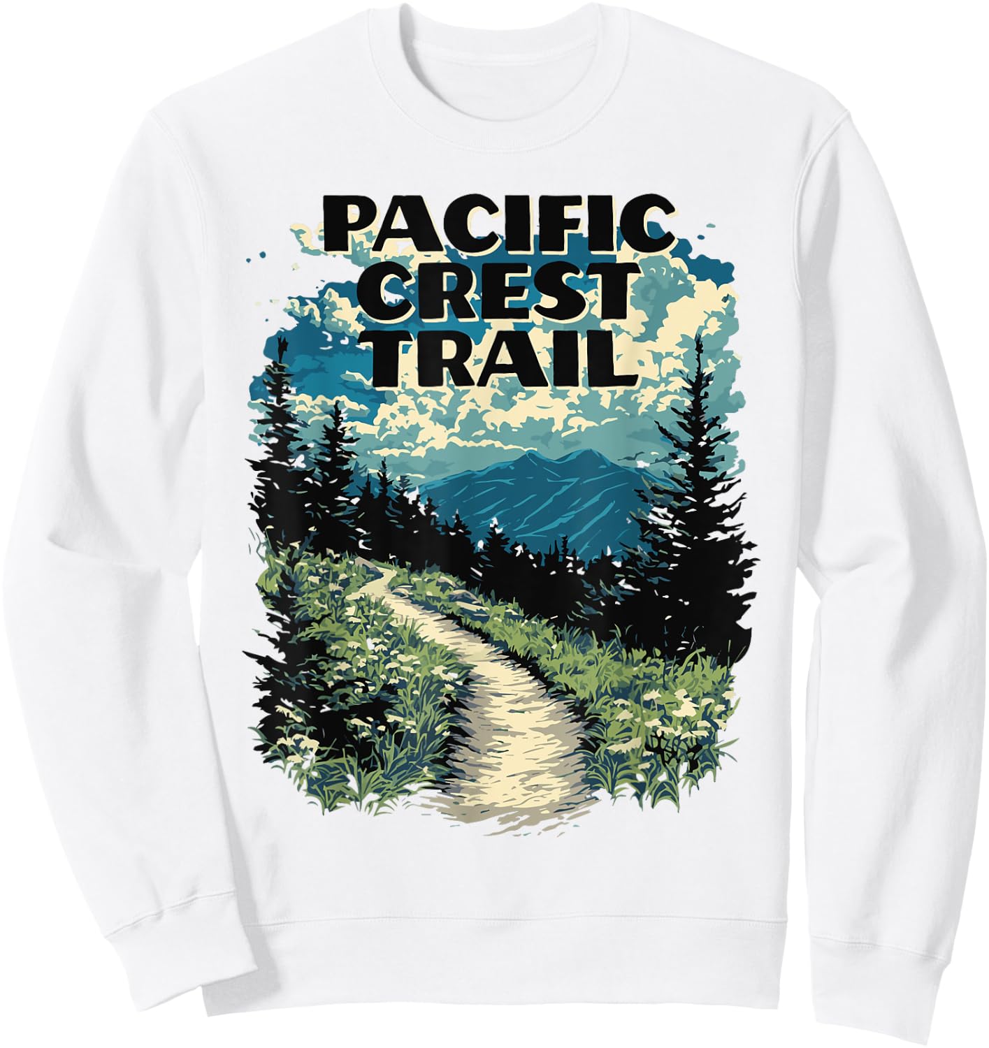 Symbiosis Supply Co. Pacific Crest Trail Classic Fit , Grey, Small Sweatshirt - Sweatshirt | White