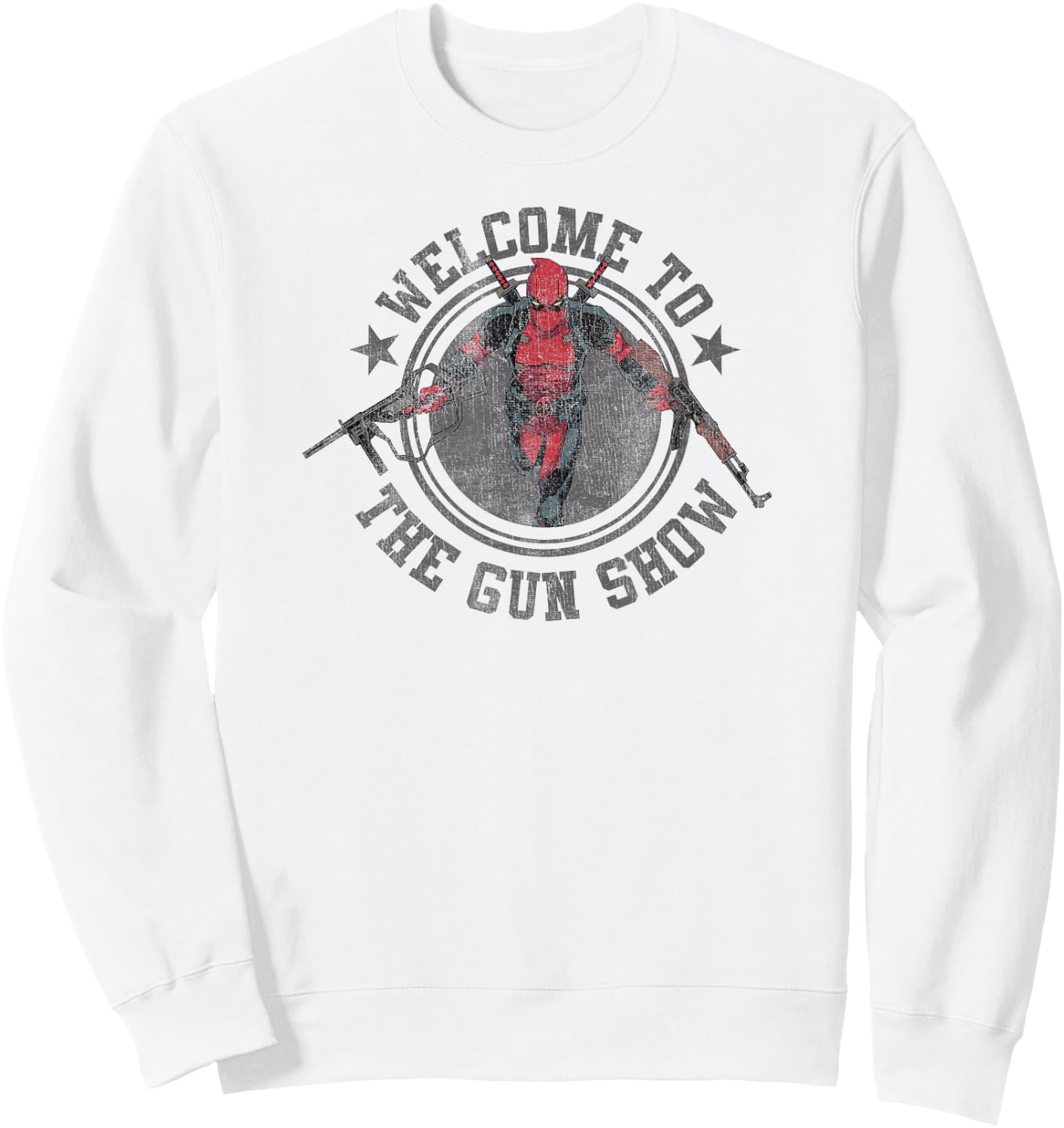 Marvel Deadpool Welcome to The Gun Show Vintage Comic Sweatshirt - Sweatshirt | White