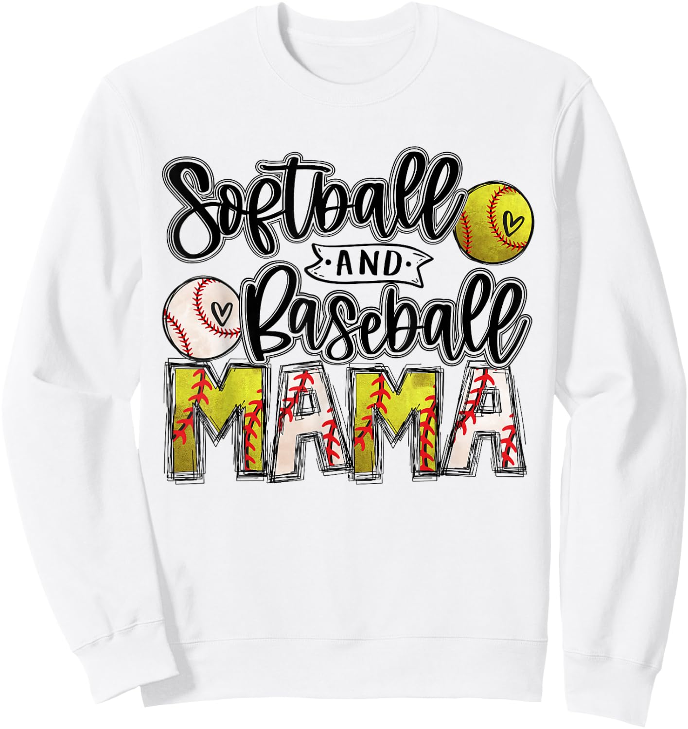 Ball Mom Softball Mama Baseball Mama Ballers Mom Birthday Sweatshirt - Sweatshirt | White
