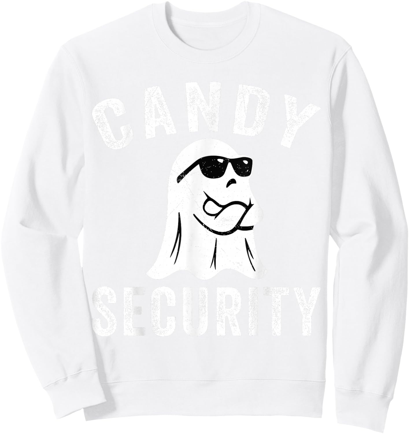 Easy Halloween Costume Halloween Candy Security Ghost Sweatshirt - Sweatshirt | White