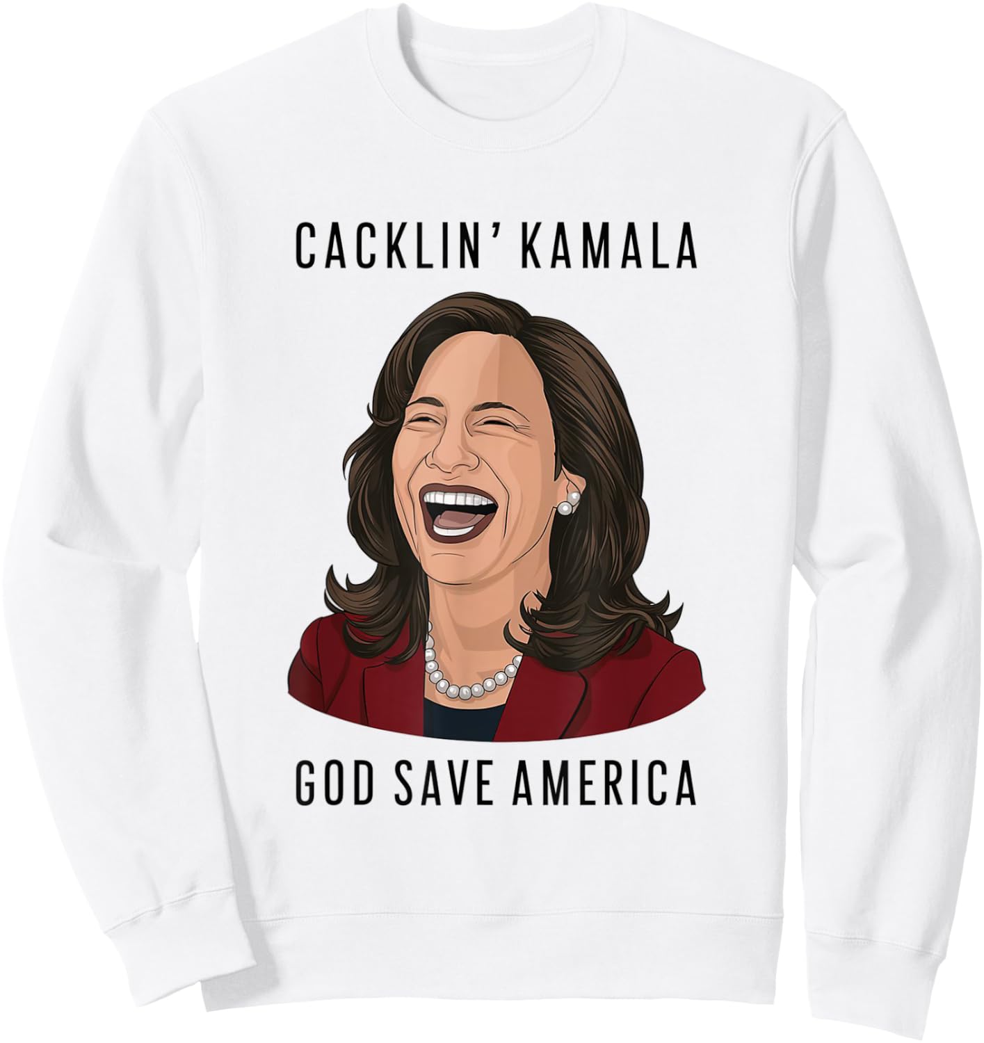 Socialdudtees Funny Anti Laughing Kamala Harris Election Sweatshirt - Sweatshirt | White