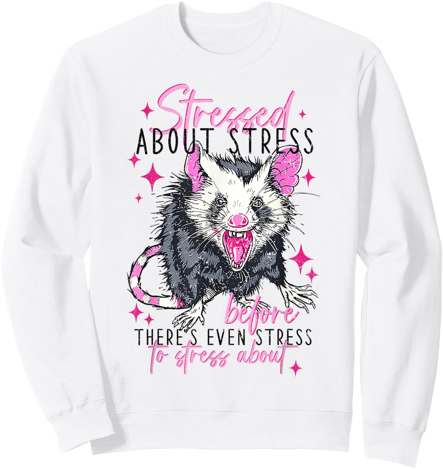 Stressed About Stress Before There's Even Stress To Stress Sweatshirt - Sweatshirt | White