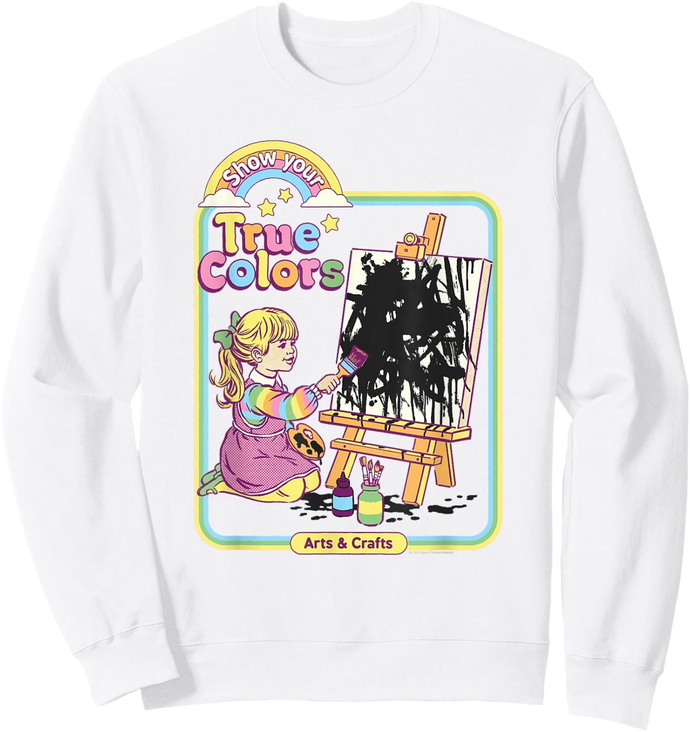 Steven Rhodes Show Your True Colors Arts & Crafts Dark Humor Sweatshirt - Sweatshirt | White