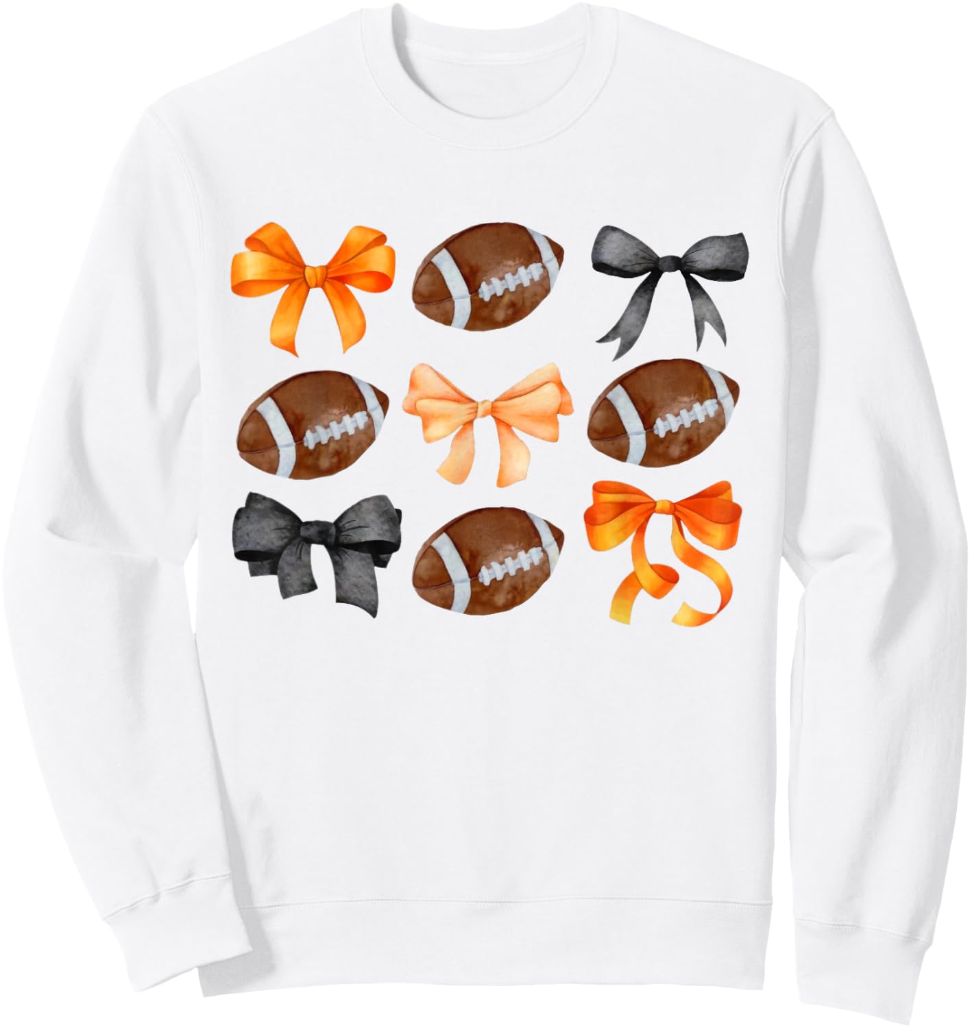 Coquette Football Bow Football Mom Game Day Women Girls Kids Sweatshirt - Sweatshirt | White
