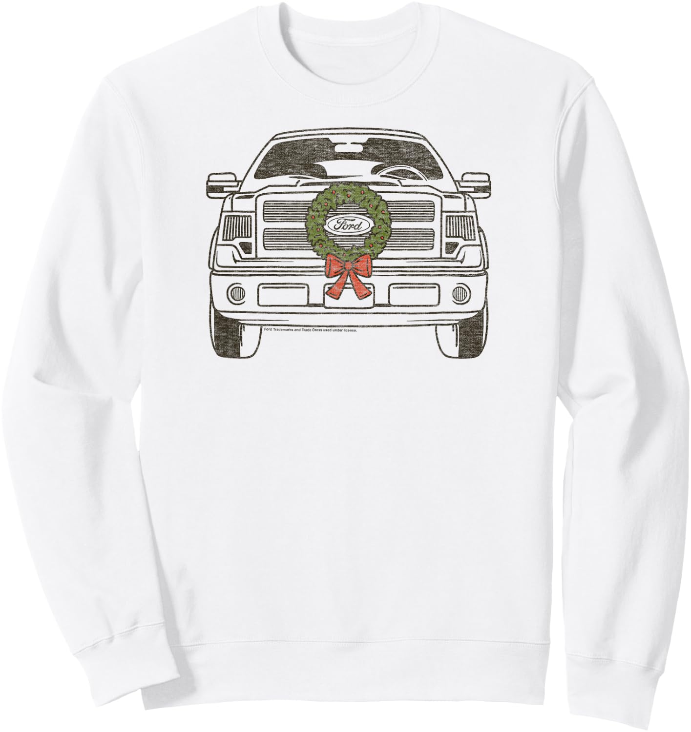 Ford - F150 2009 Truck with Christmas Wreath Sweatshirt - Sweatshirt | White