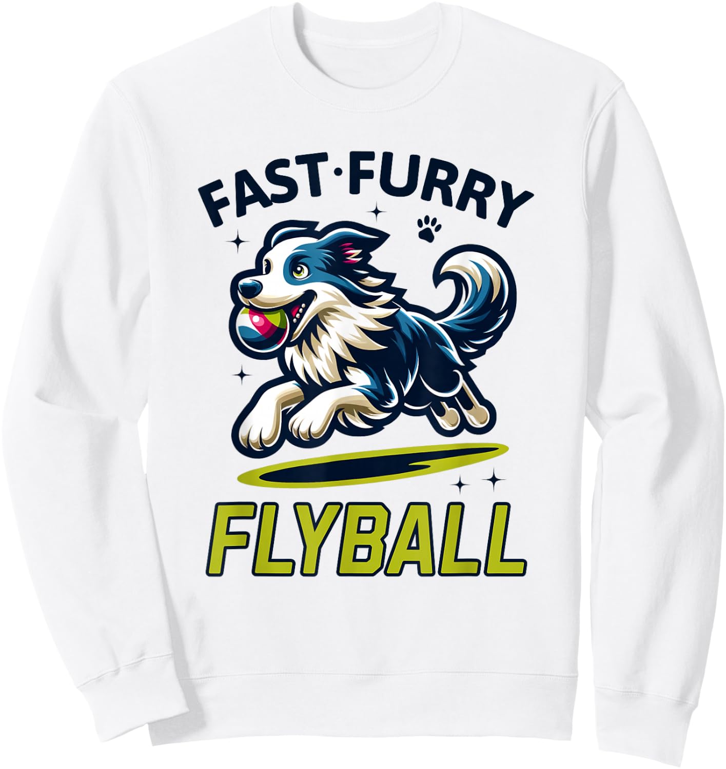 Flyball Champion Dog Race Competition Dog Agility Training Sweatshirt - Sweatshirt | White