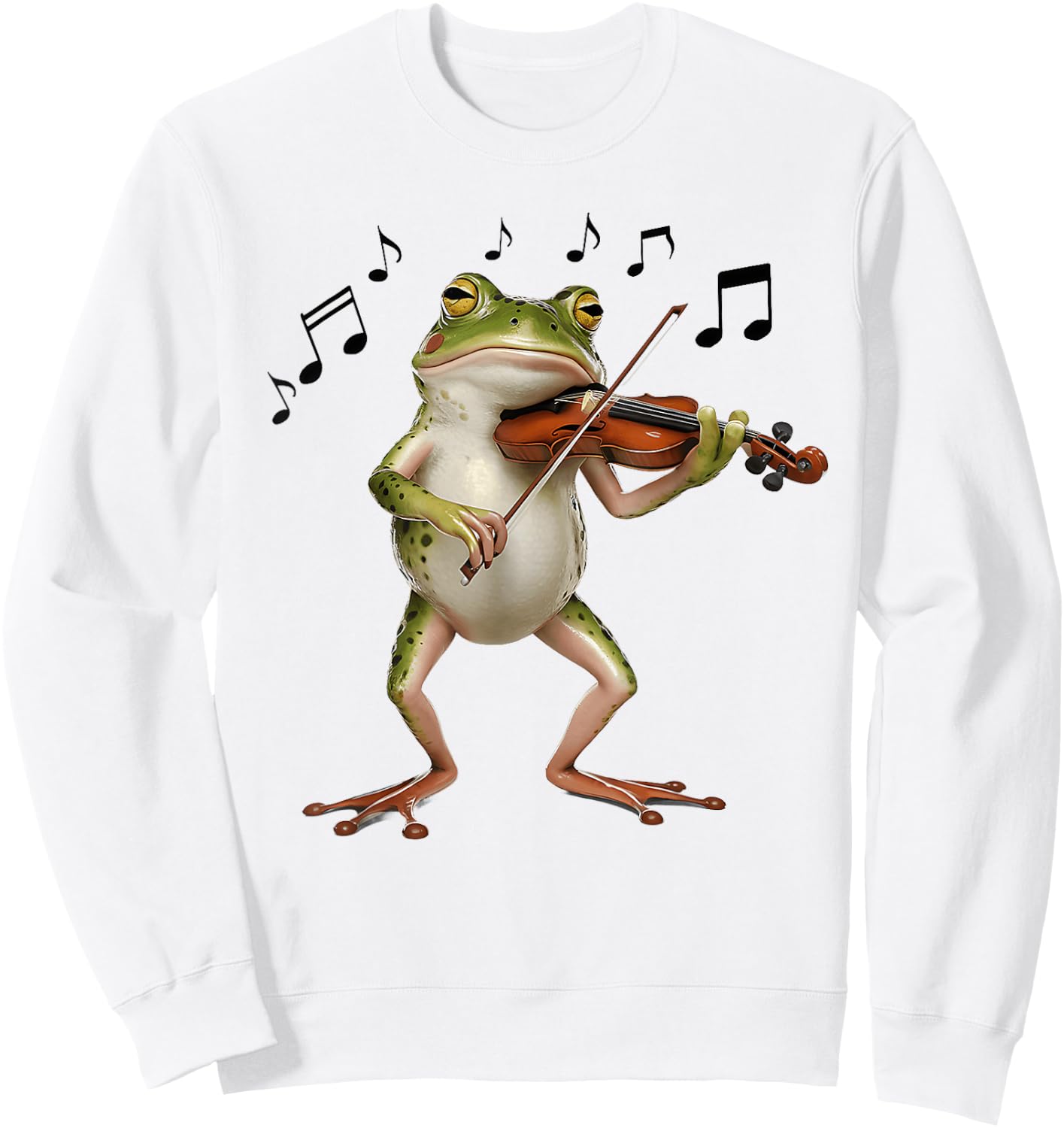 Funny Musician Violinist Cute Frog Playing Violin Sweatshirt - Sweatshirt | White