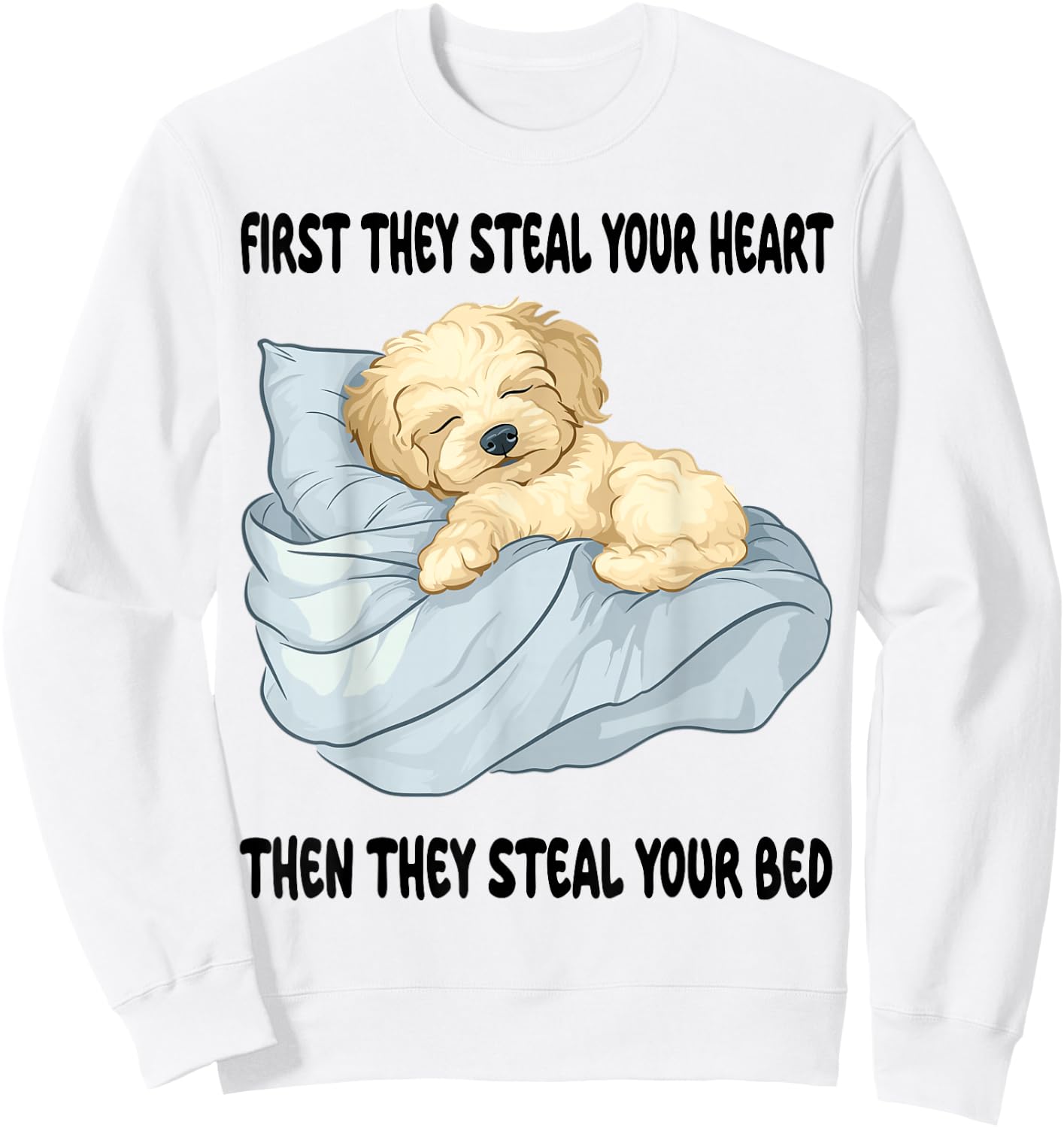 Maltipoo Sleeping Pajamas Nightgown Sweatshirt - Sweatshirt | White