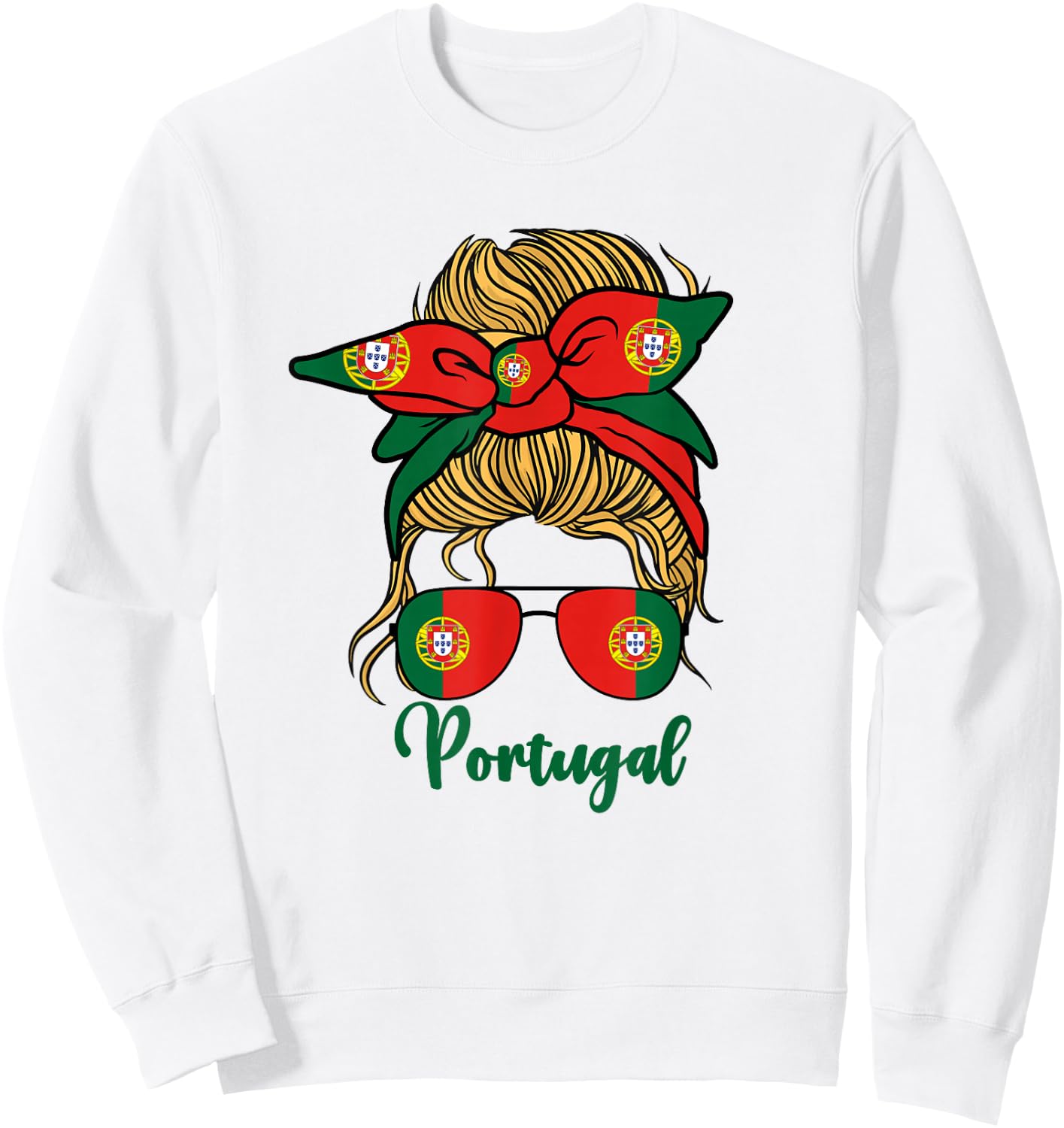 Cute Portuguese Girl Women Portuguesa Portugal Flag Girls Sweatshirt - Sweatshirt | White