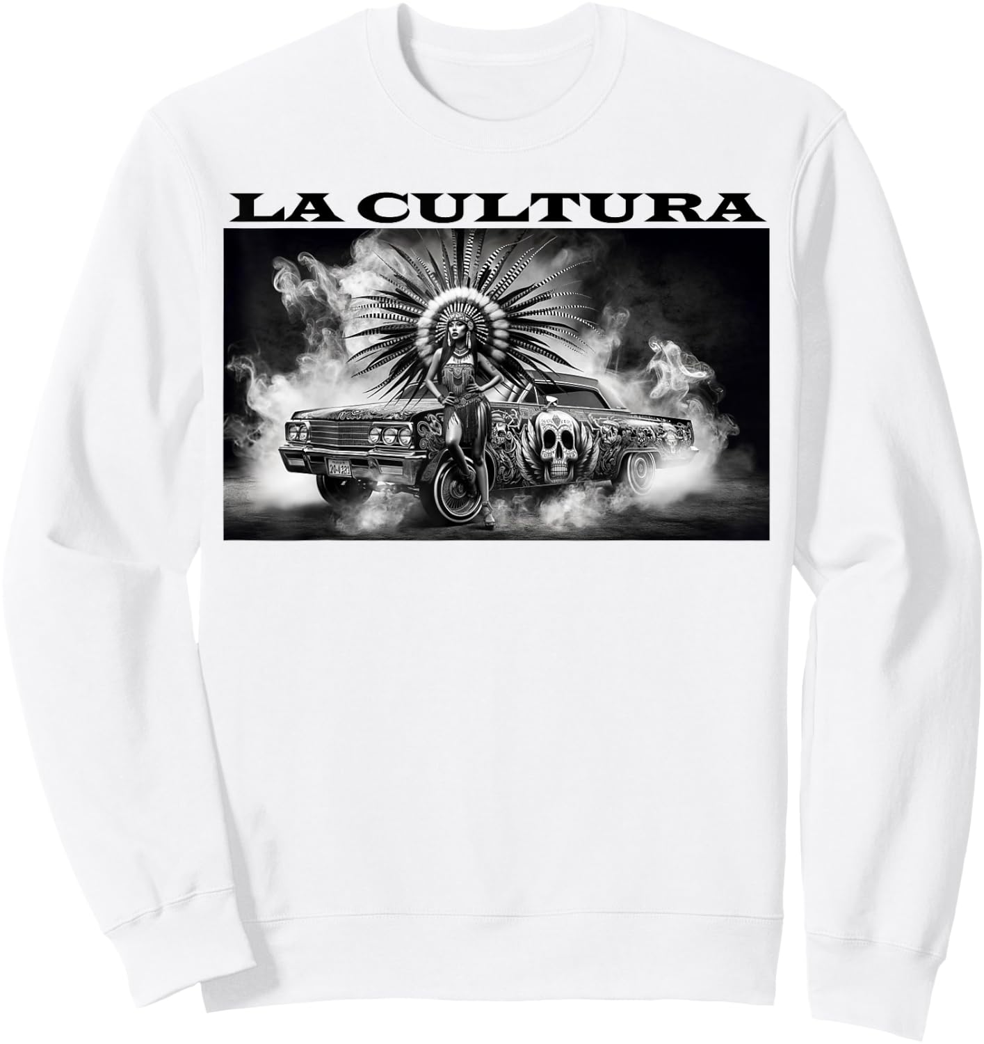 Chicano Mexican Culture Lowriders Aztec Classic La Cultura Sweatshirt - Sweatshirt | White