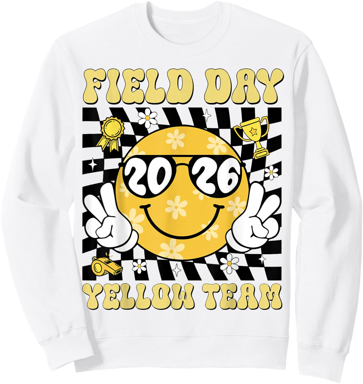 Field Day Yellow Team Funny for Teacher Kids Field Day Games Sweatshirt - Sweatshirt | White