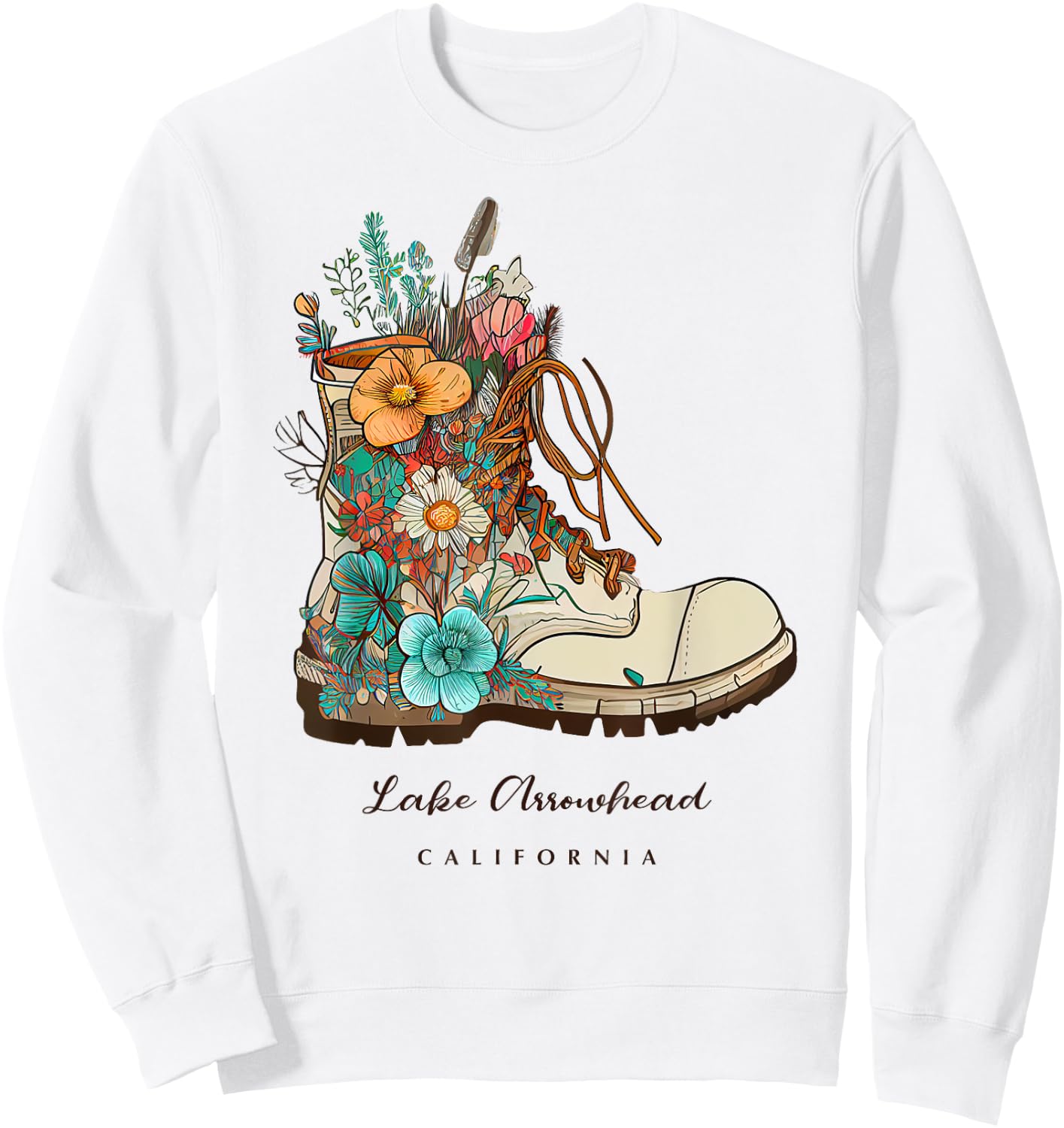 Lake Arrowhead Hiking Outdoors Souvenir Sweatshirt - Sweatshirt | White