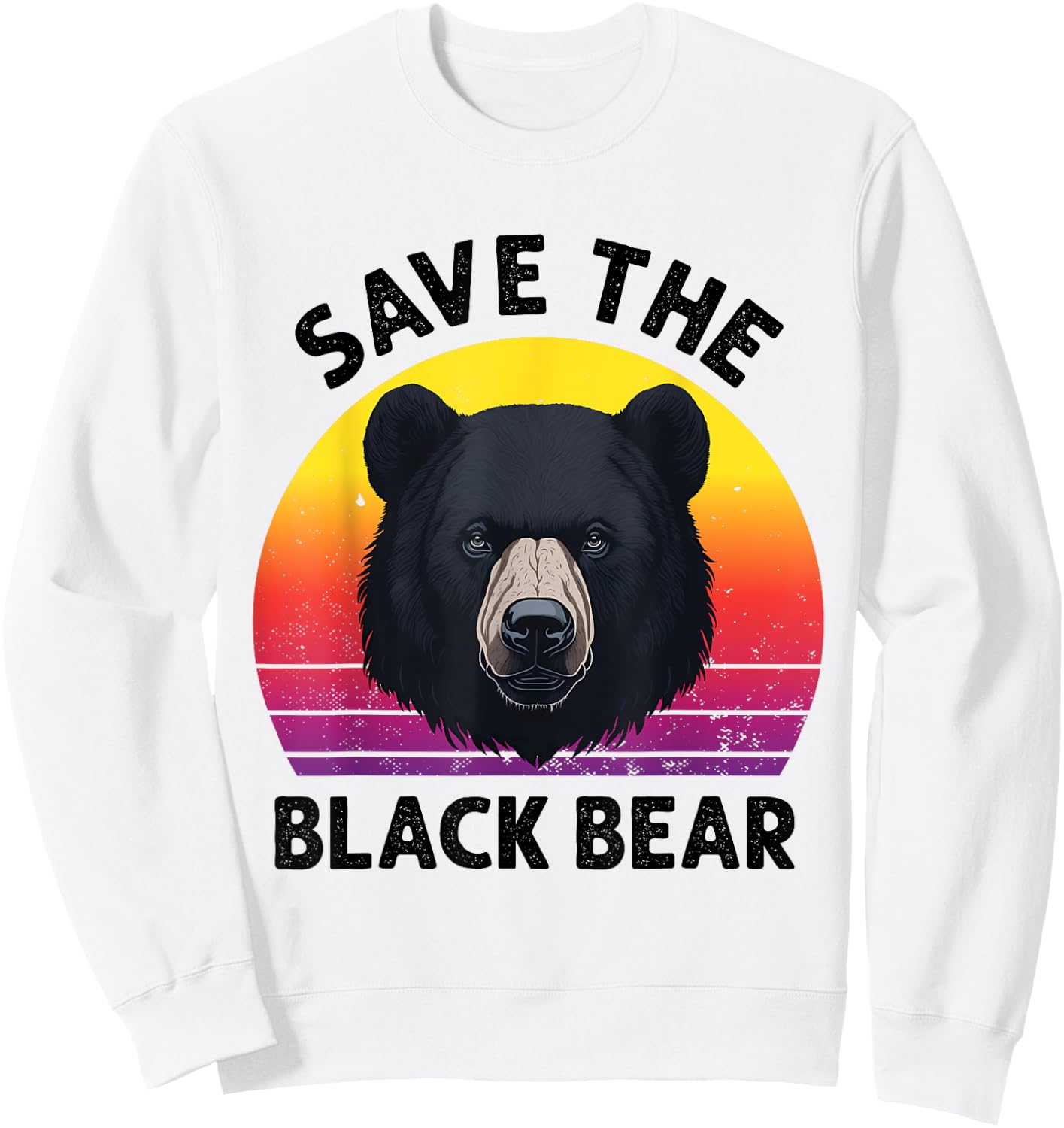 Funny Save The Black Bear Gifts for American Bear Lovers Sweatshirt - Sweatshirt | White