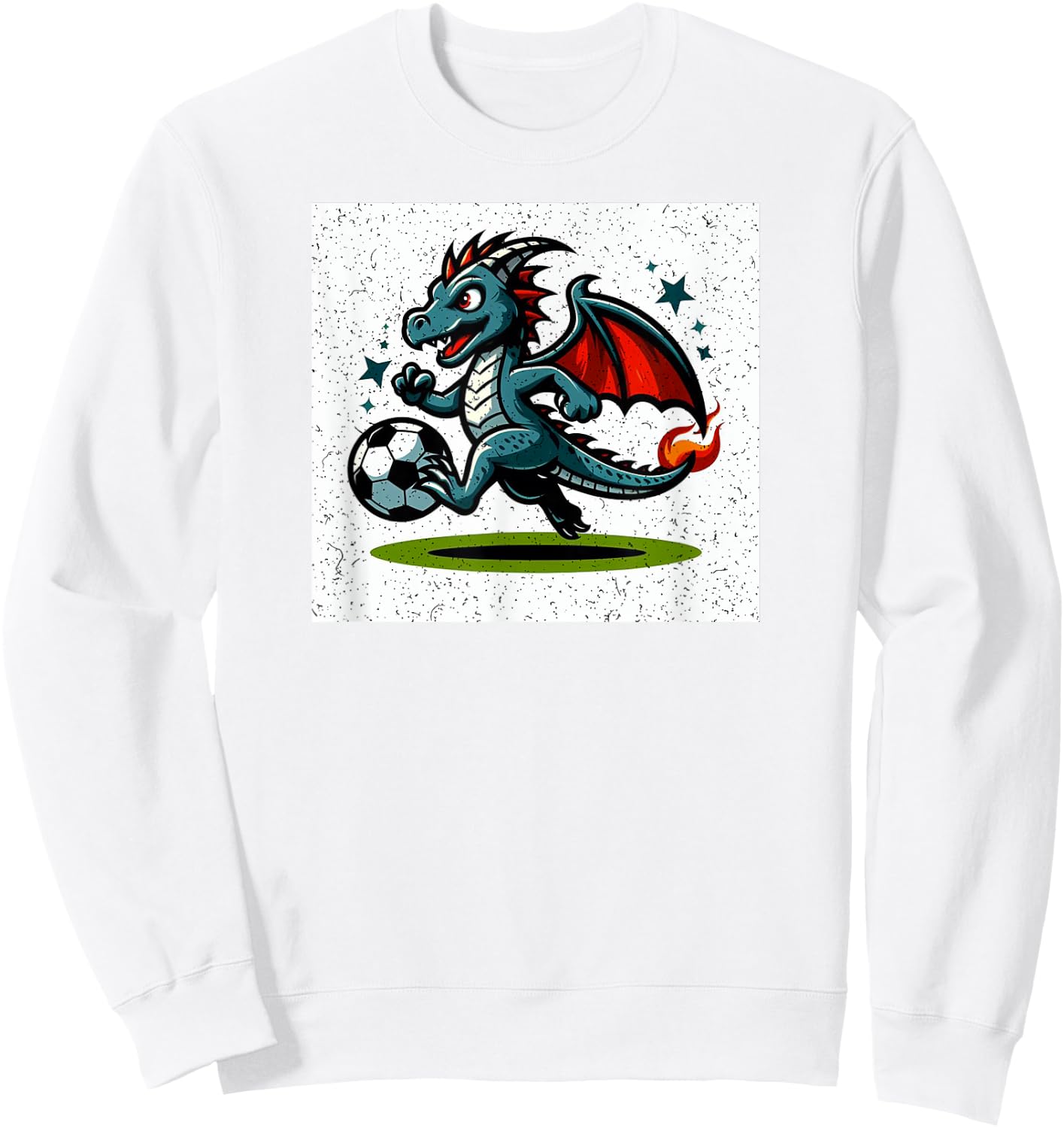 Dragon Playing Soccer Sweatshirt - Sweatshirt | White