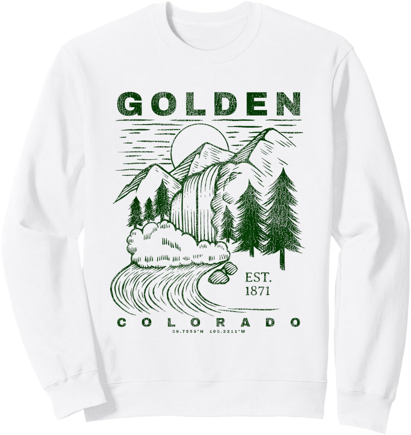 Golden Colorado Neat Travel Souvenir Rustic Golden Sweatshirt - Sweatshirt | White