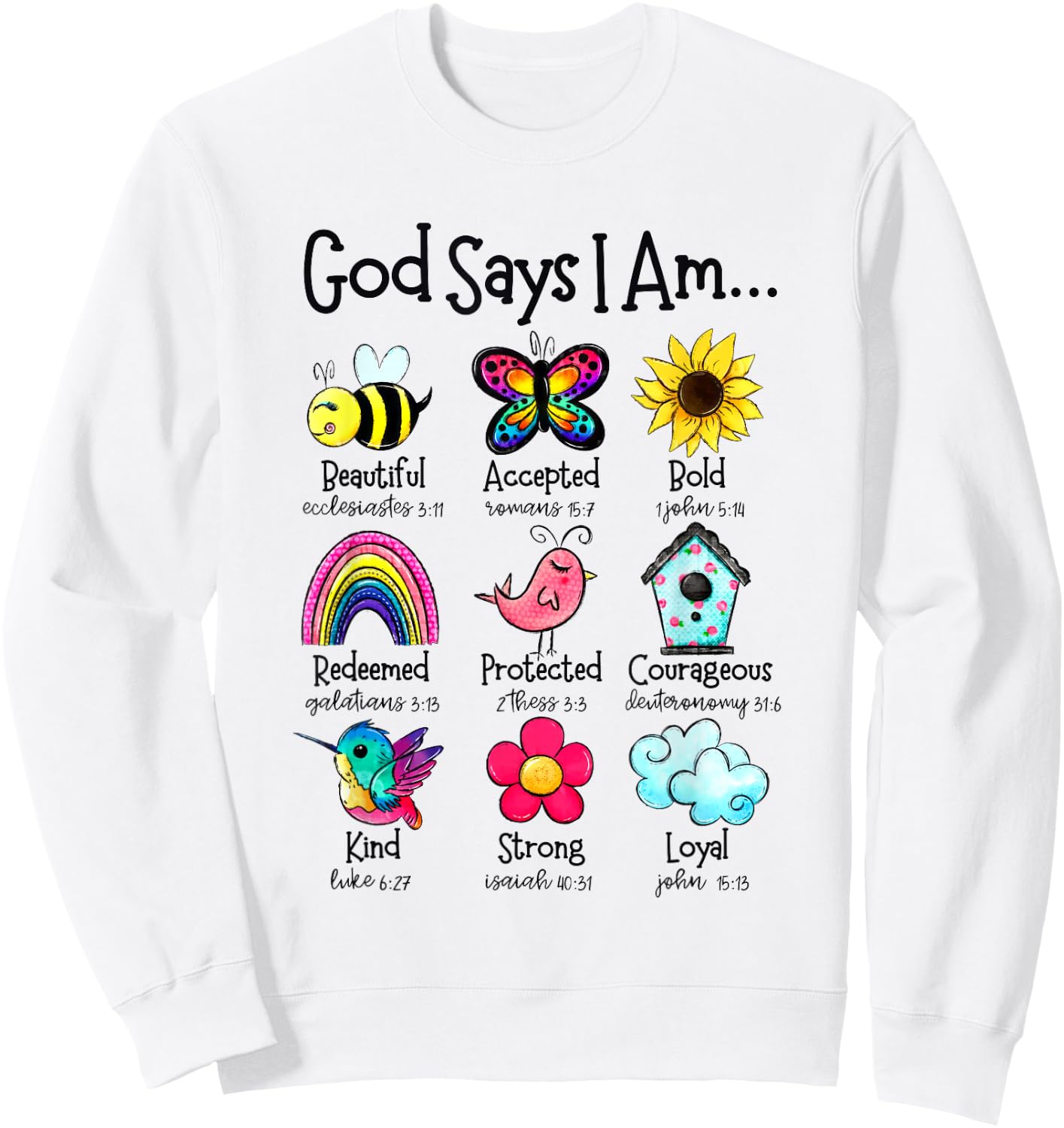 God Says I Am Bee Spring Christian Funny Easter Day Kids Sweatshirt - Sweatshirt | White