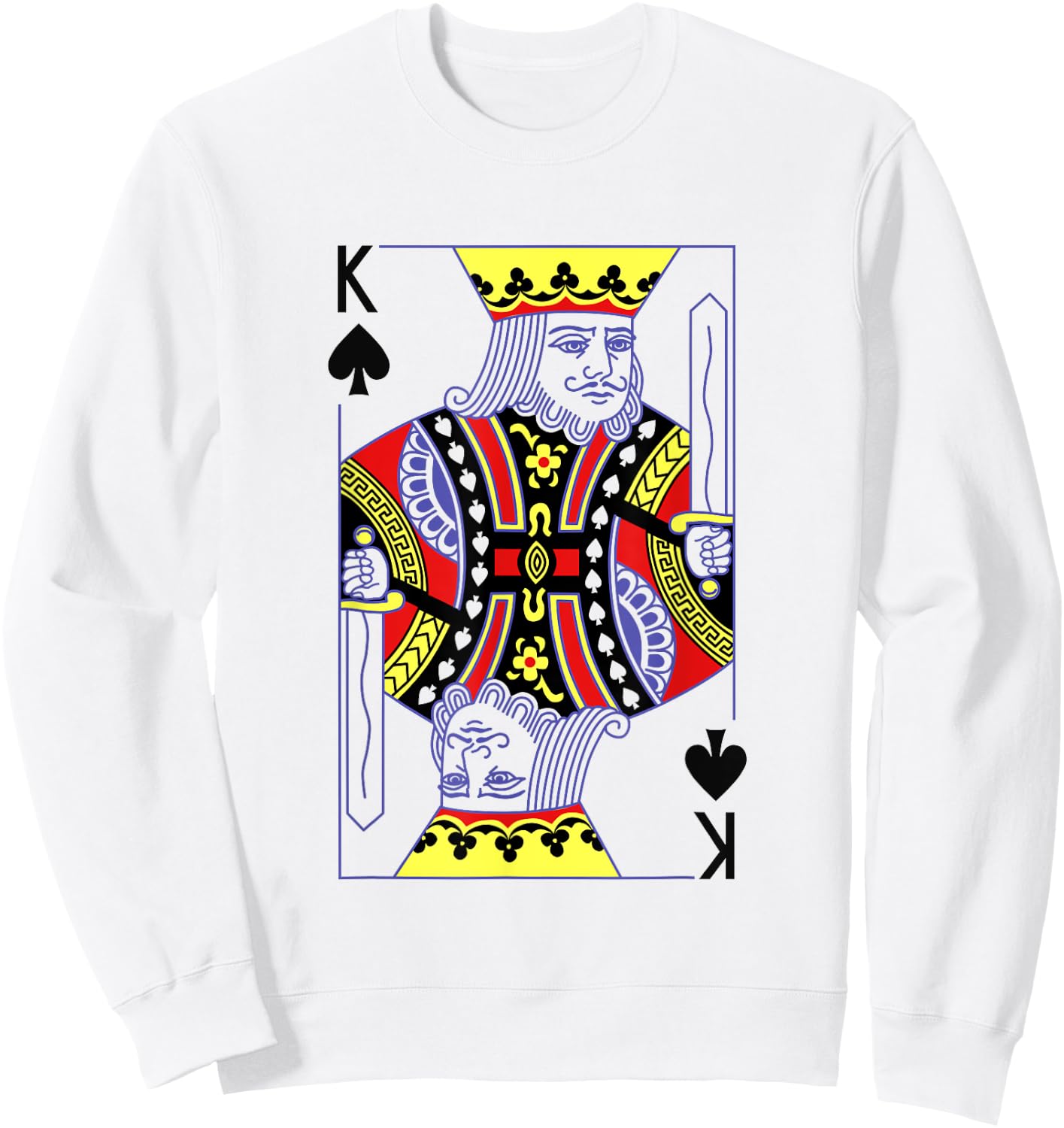 King Of Spades Royal Flush Costume Halloween Playing Cards Sweatshirt - Sweatshirt | White