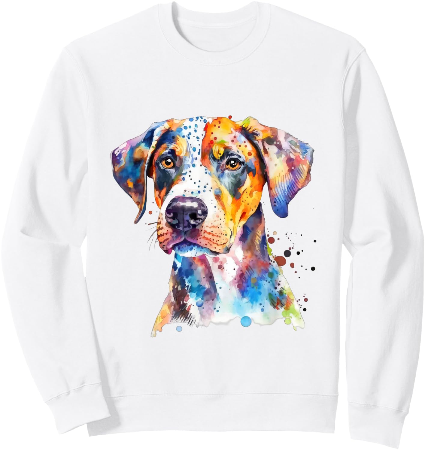Catahoula Leopard Dog Colorful Watercolor Dog Men Women Kids Sweatshirt - Sweatshirt | White