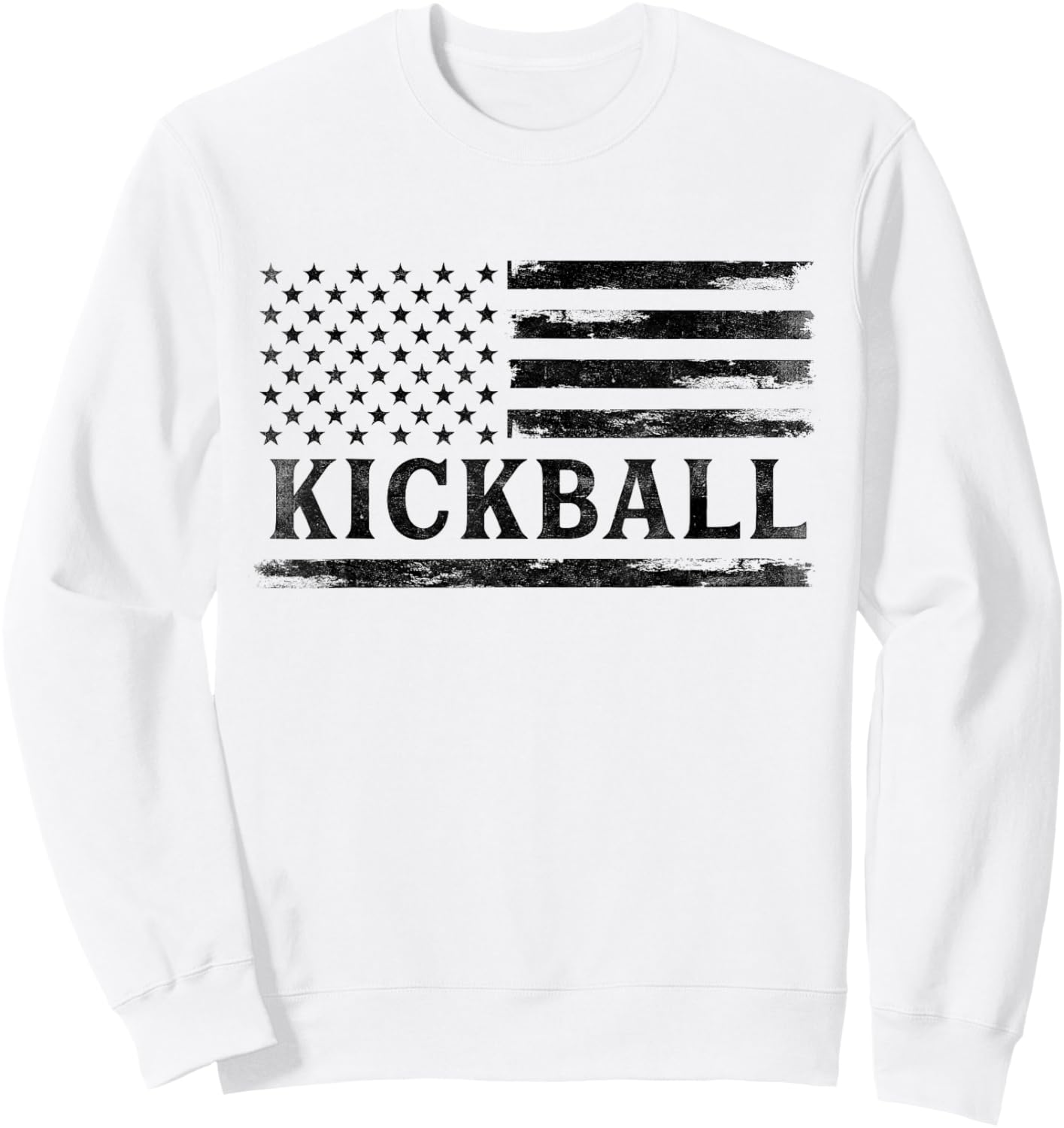 Kickball Black Vintage USA Flag Coach Sweatshirt - Sweatshirt | White