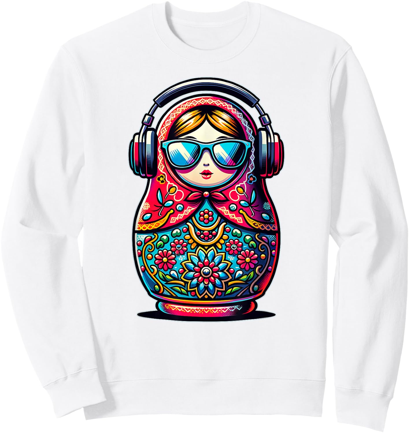 Russian Matryoshka Music Russia Russian Matryoshka Sweatshirt - Sweatshirt | White