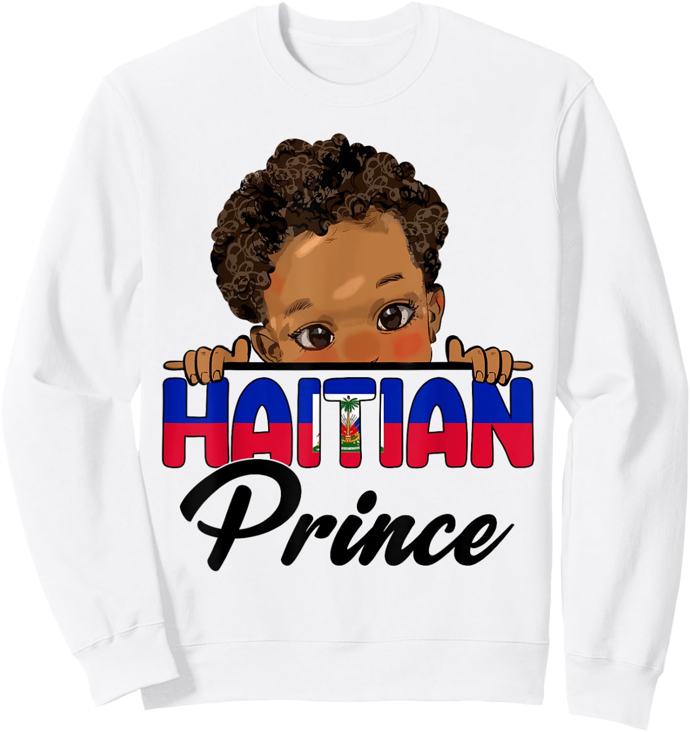 Haitian Prince Hispanic Heritage Month Latina Haiti Boys Sweatshirt - Sweatshirt | White