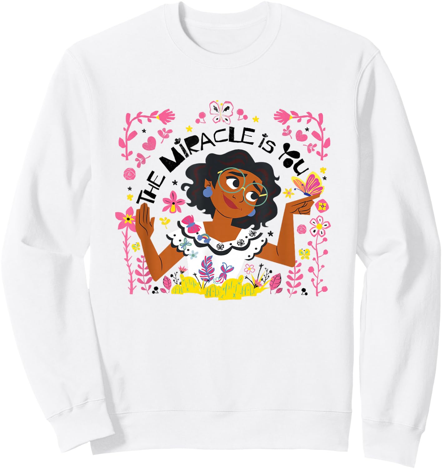 Disney Encanto Valentine's Day The Miracle Is You Chest Logo Sweatshirt - Sweatshirt | White