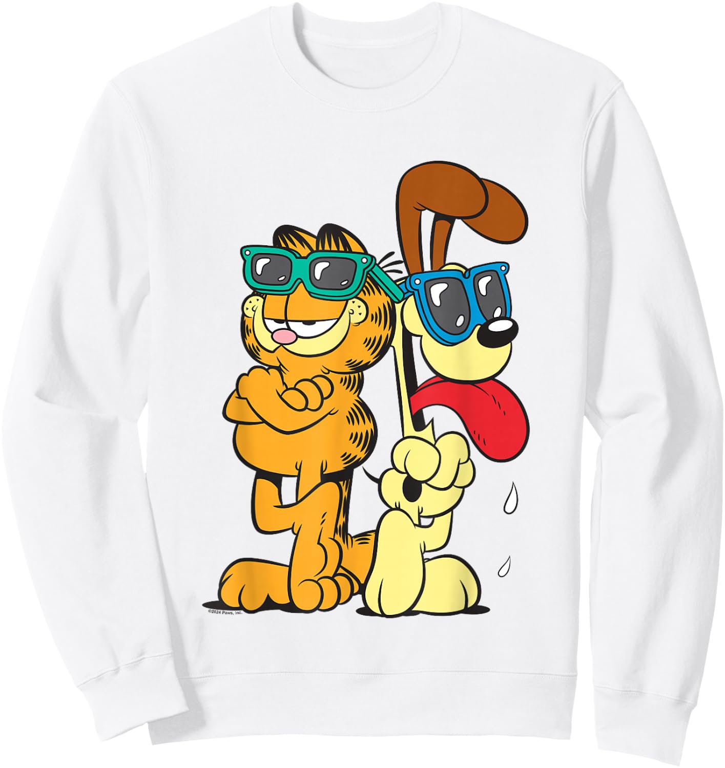 Garfield & Odie Wearing Shades Cool Shot Sweatshirt - Sweatshirt | White