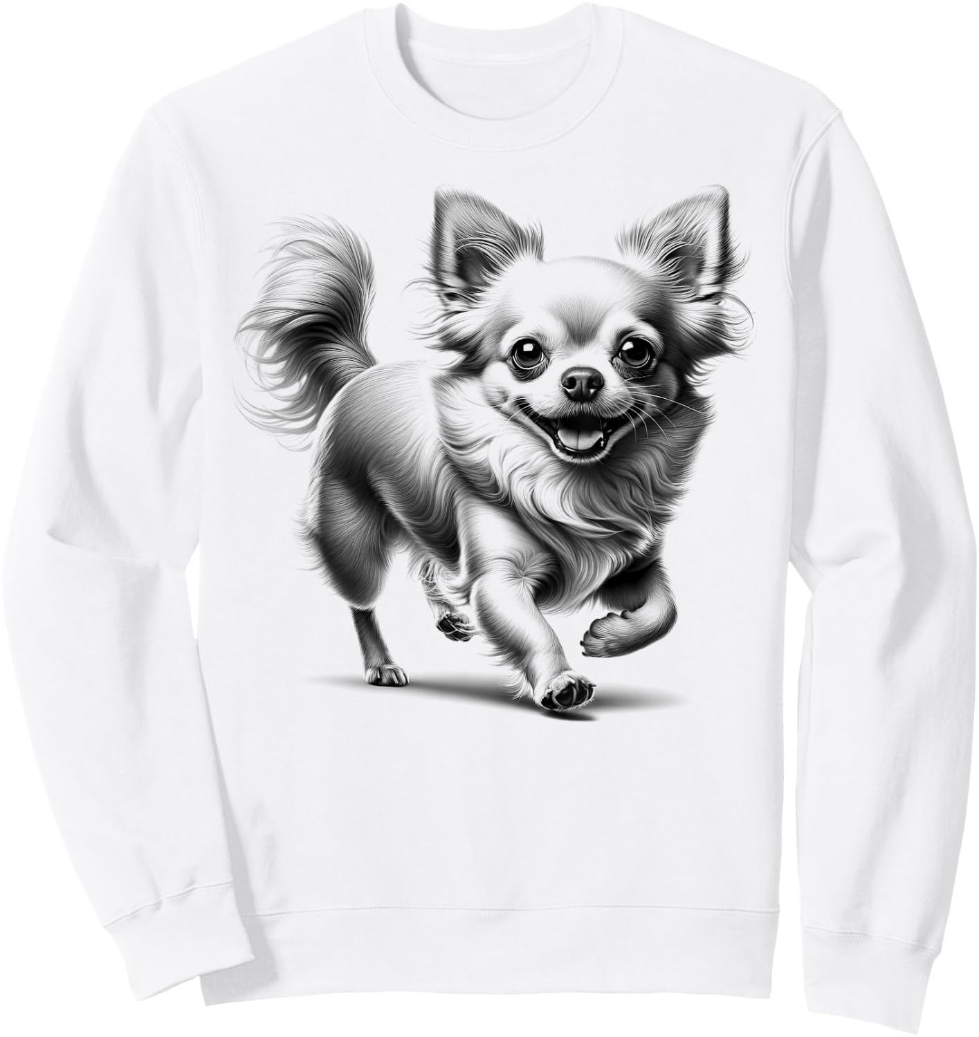 Super Cute Chihuahua Photorealistic Drawing Style Sweatshirt - Sweatshirt | White