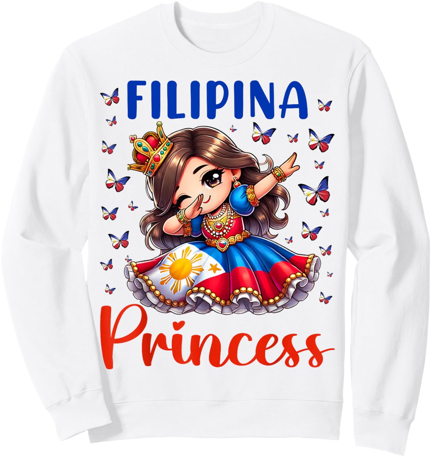 Filipina Princess Dabbing for girls & kids Sweatshirt - Sweatshirt | White