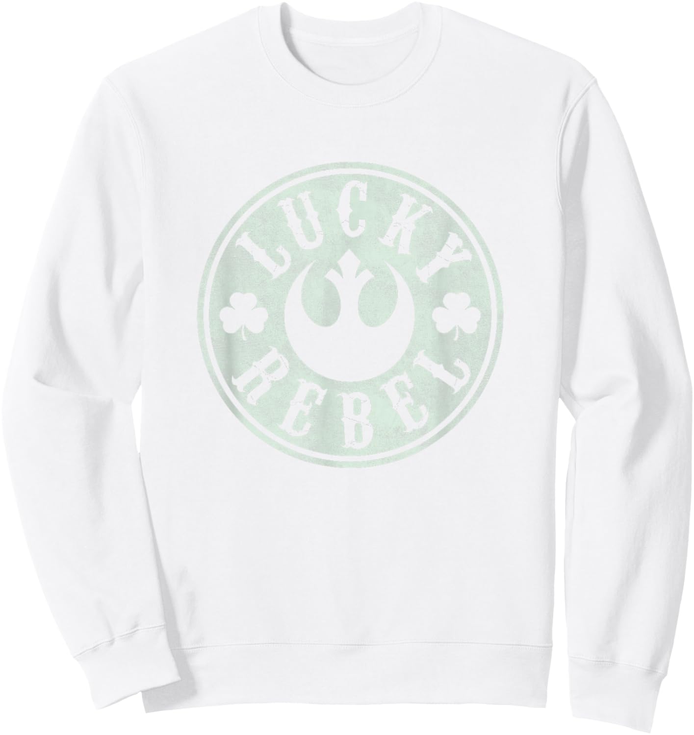 Star Wars Classic St. Patrick's Day Lucky Rebel Distressed Sweatshirt - Sweatshirt | White