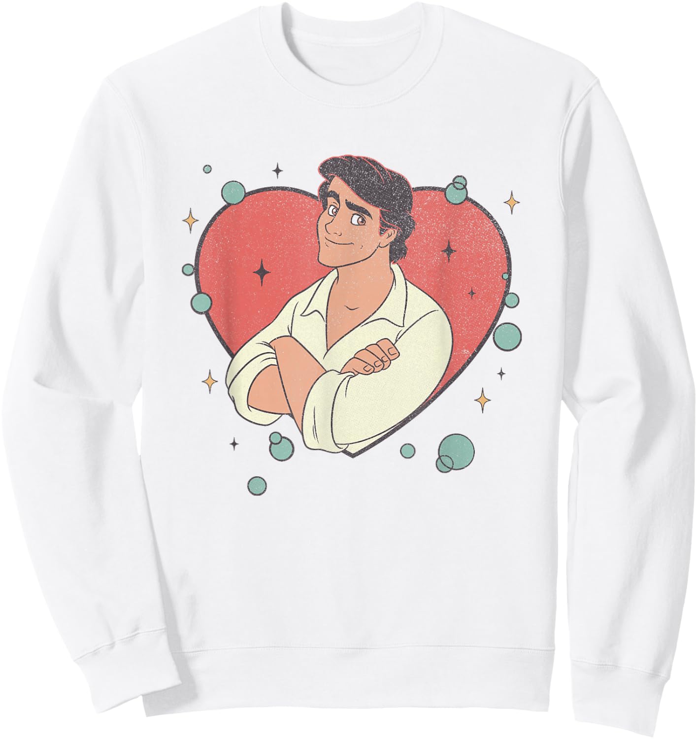 Disney The Little Mermaid Valentine's Day Prince Eric Logo Sweatshirt - Sweatshirt | White