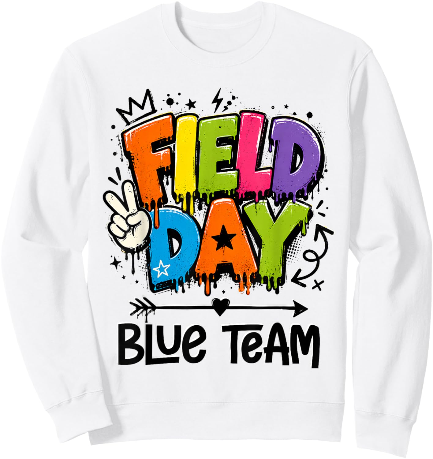 Funny Blue Team Field Day 2026 Drip Teacher Boy Girl Kids Sweatshirt - Sweatshirt | White